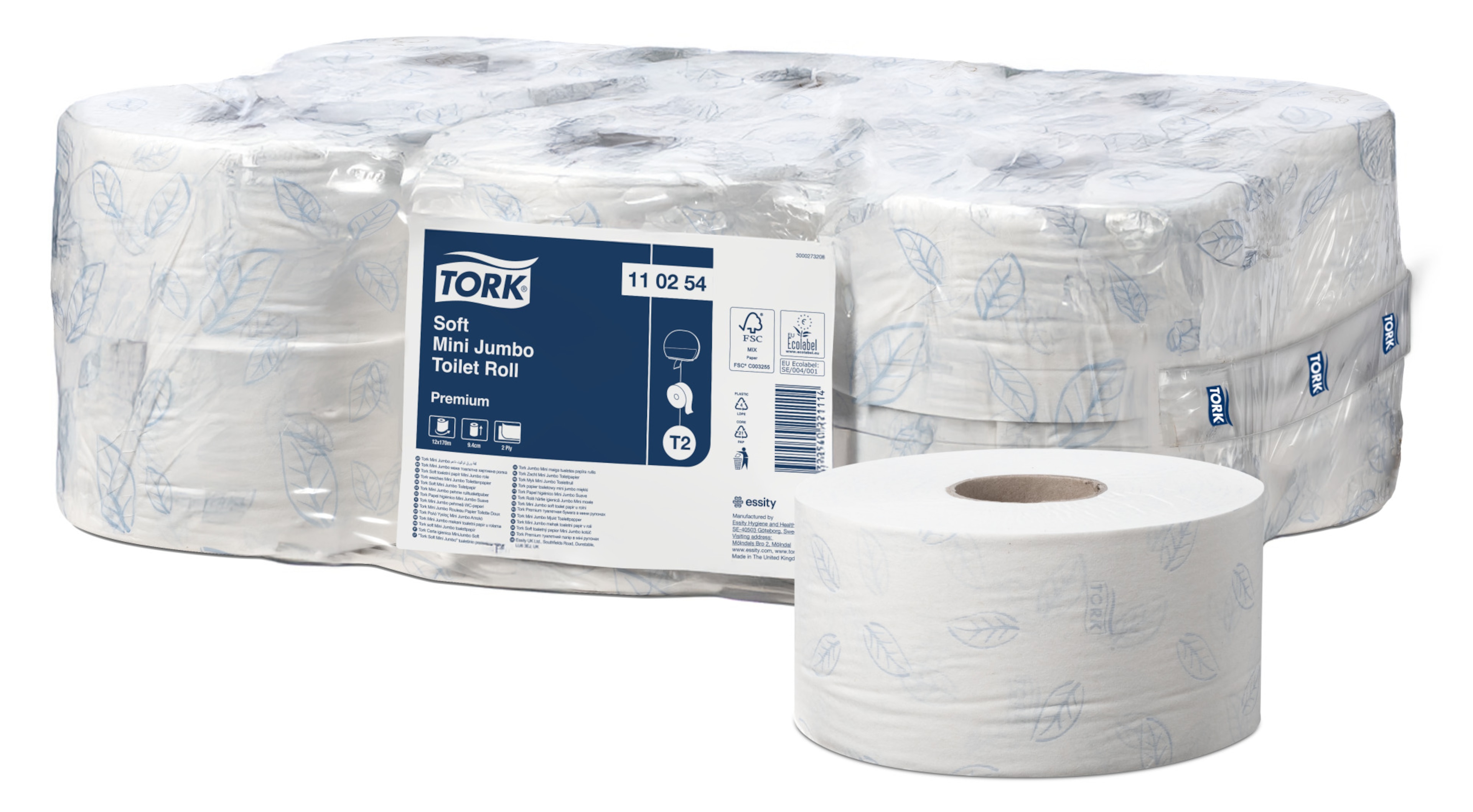 Tork Soft Mini Jumbo Toilet Paper Roll White T2