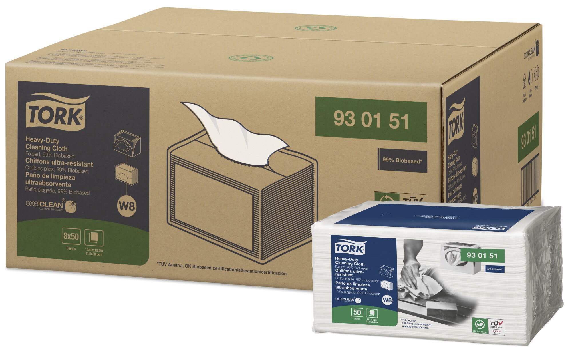 Tork Biobased Heavy-Duty Cleaning Cloth | 930151 | Wipers Tork Biobased Heavy-Duty Cleaning Cloth | 930151 | Wipers