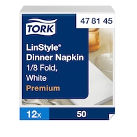 Tork Premium LinStyle® Dinnerservietten Weiß 1/8-Falz