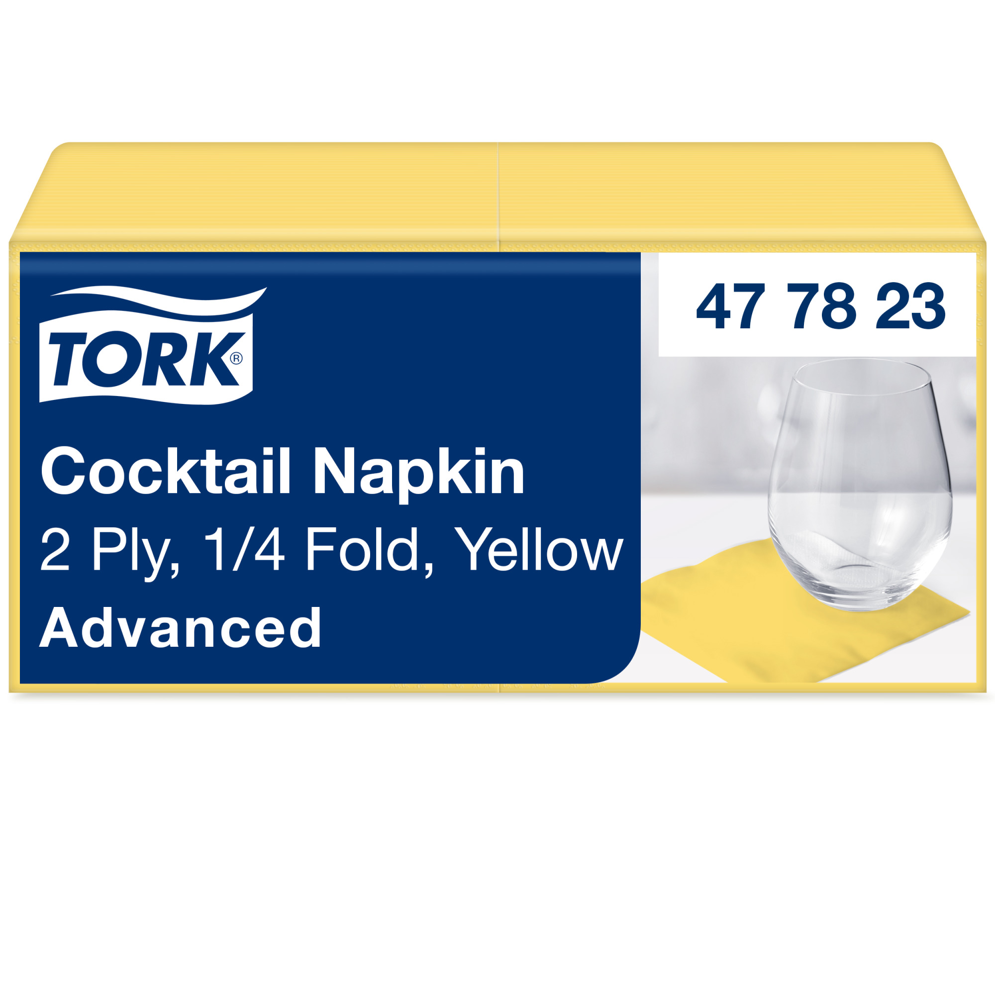 Tork Yellow Cocktail Napkin