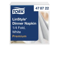 Tork Linstyle® valkoinen Dinner-lautasliina 1/4-taitto teollisesti kompostoituva
