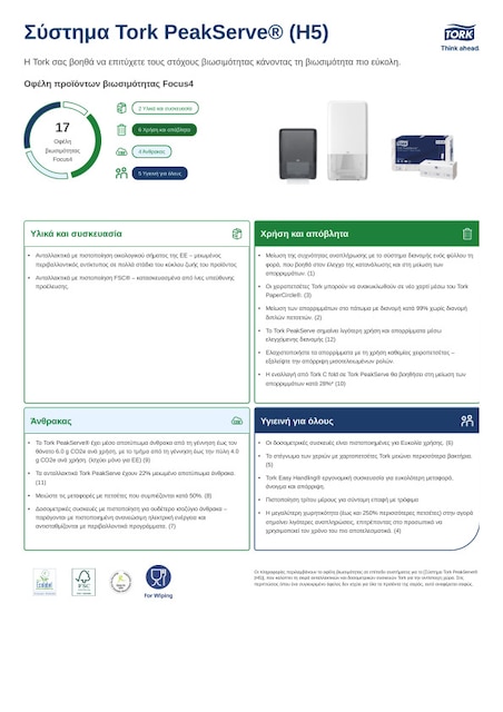 Φύλλο προϊόντων βιωσιμότητας