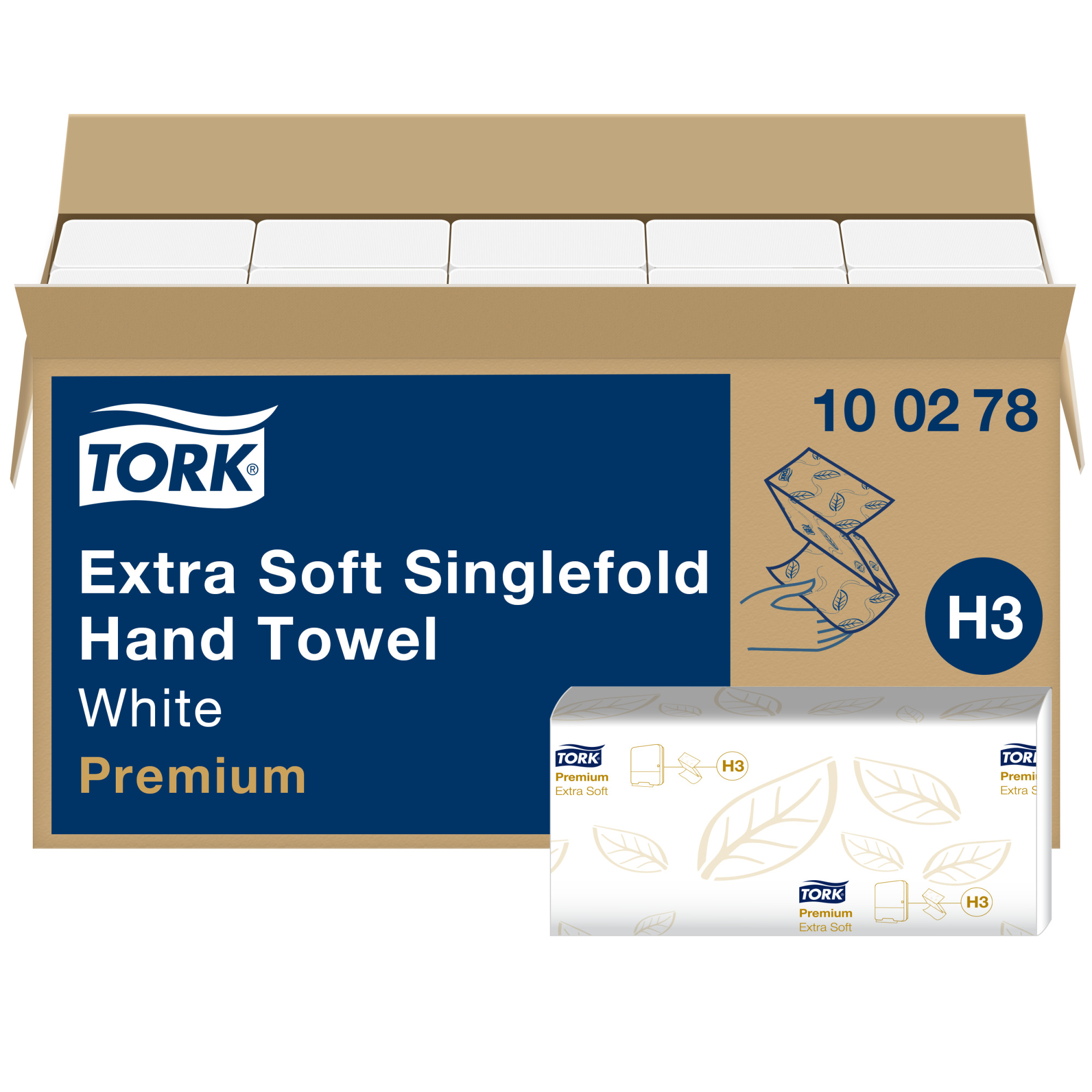 Tork extraweiche Zickzack-Handtücher Weiß H3