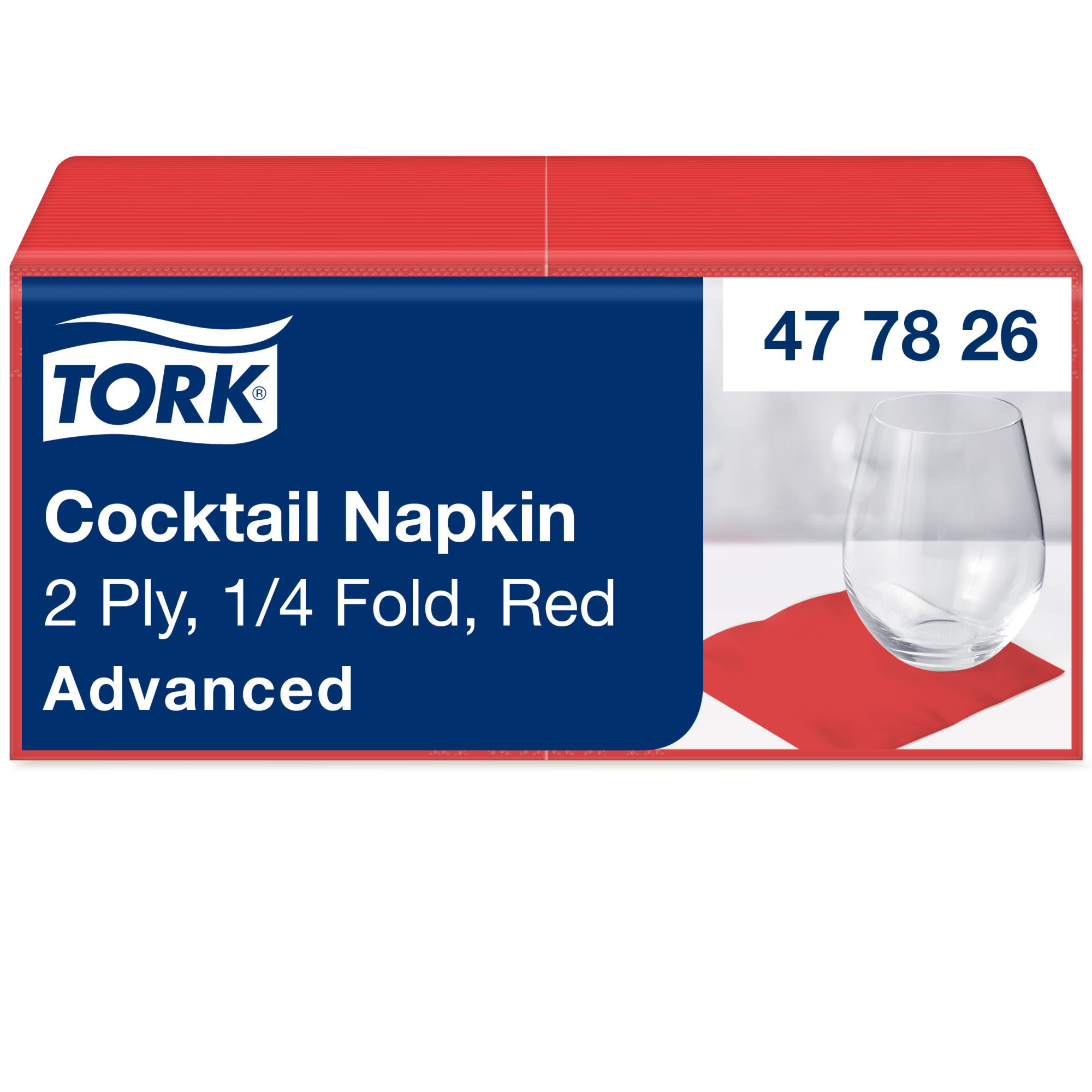 Tork Red Cocktail Napkin