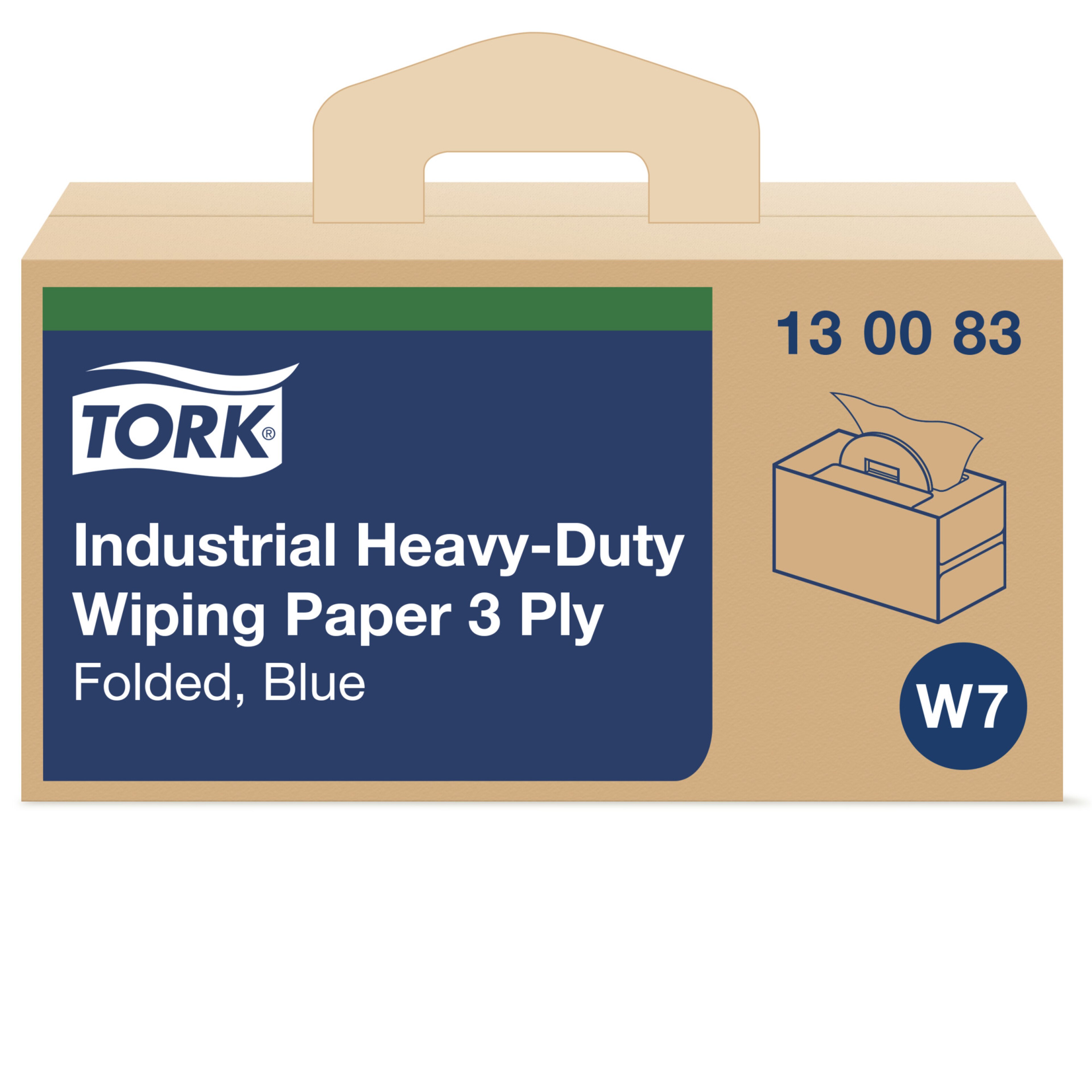 Tork Industrial Heavy Duty Wiping Paper Blue W7