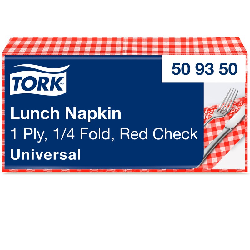 Tork rotkarierte Lunchserviette 1-lagig
