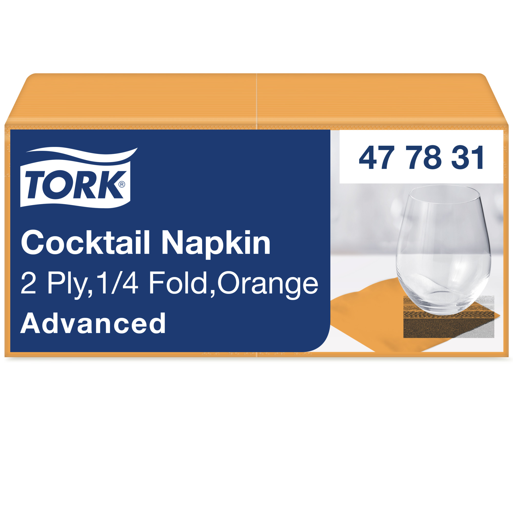 Tork Orange Cocktail Napkin