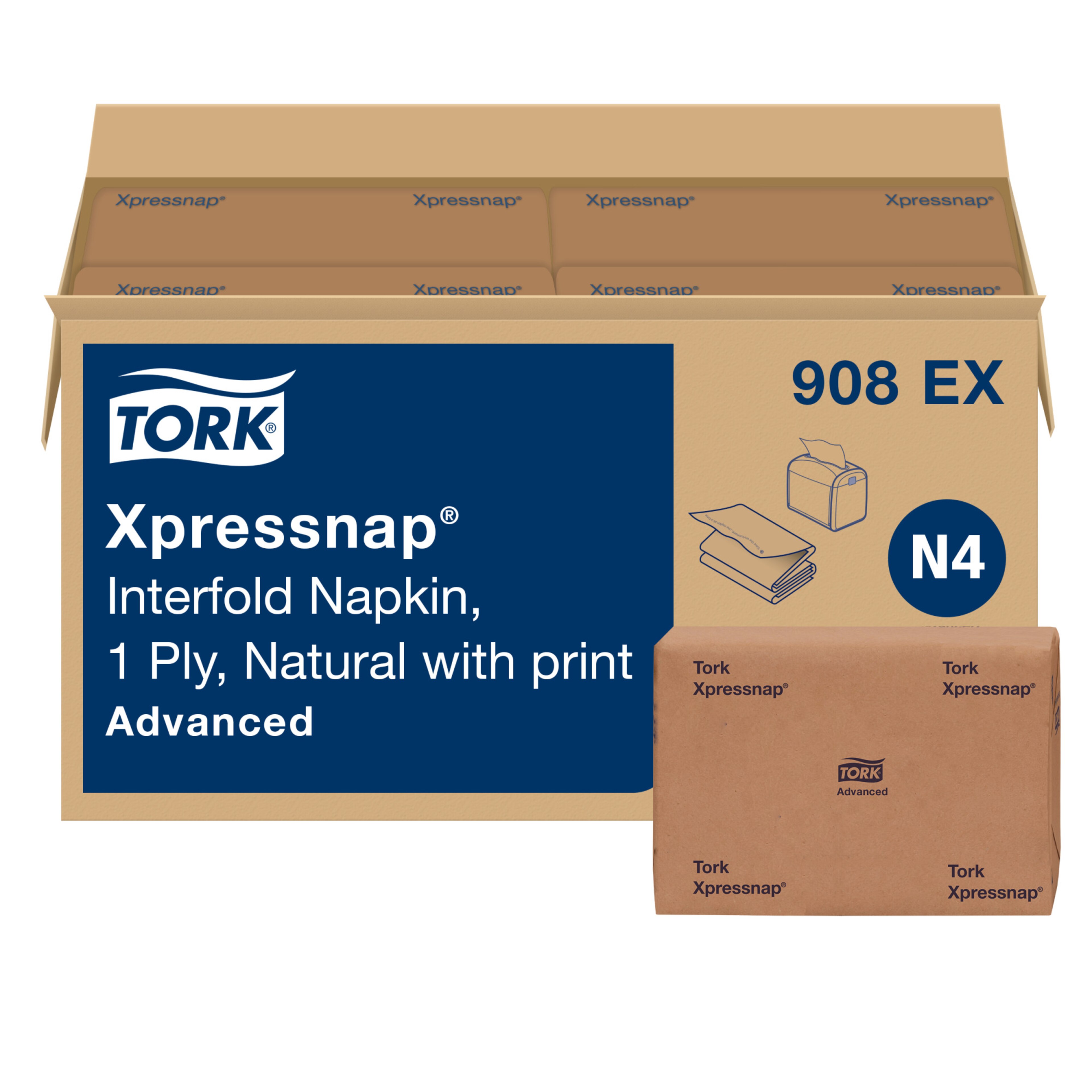 Tork Xpressnap® Natural Environmental Print Dispenser Napkin N4