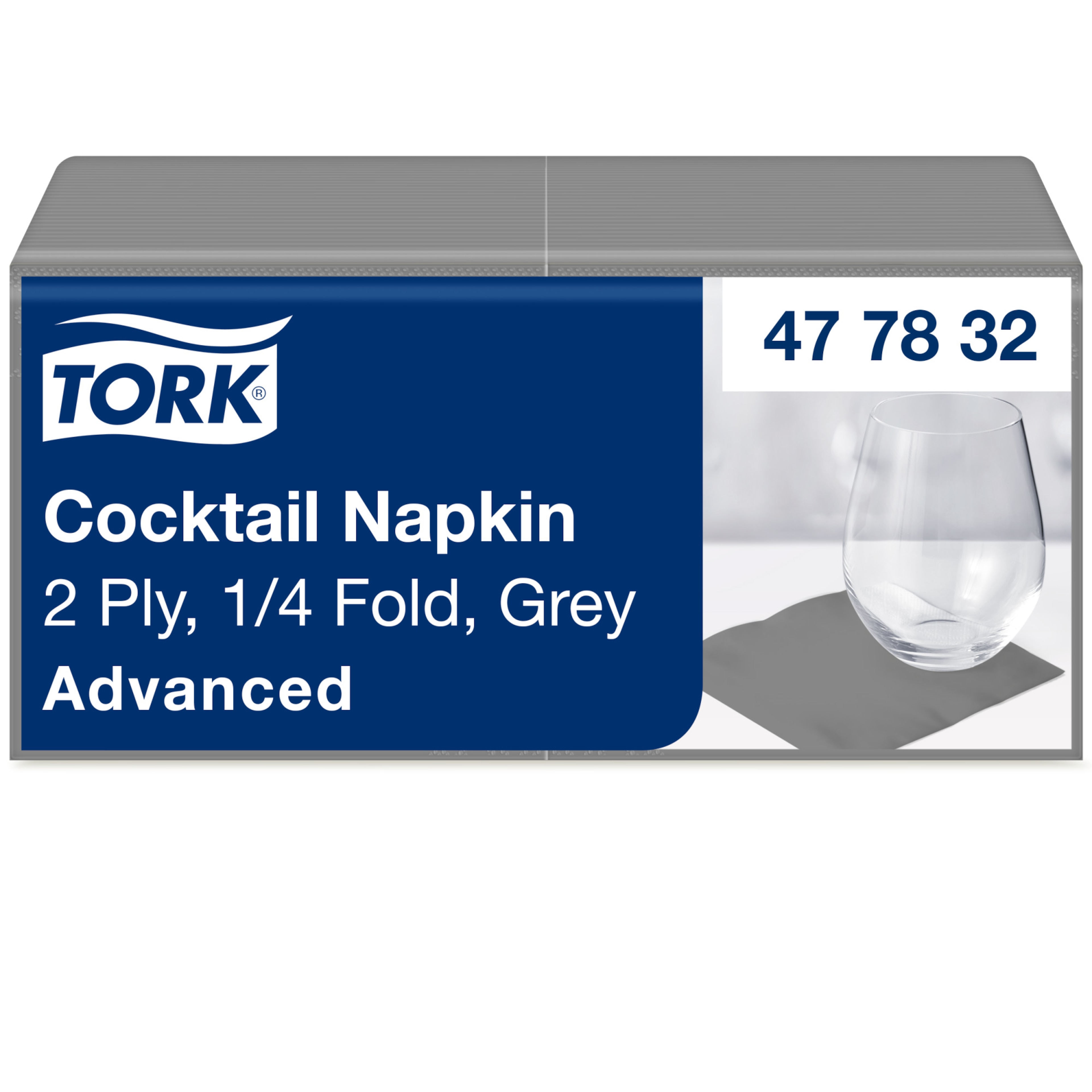 Tork Grey Cocktail Napkin