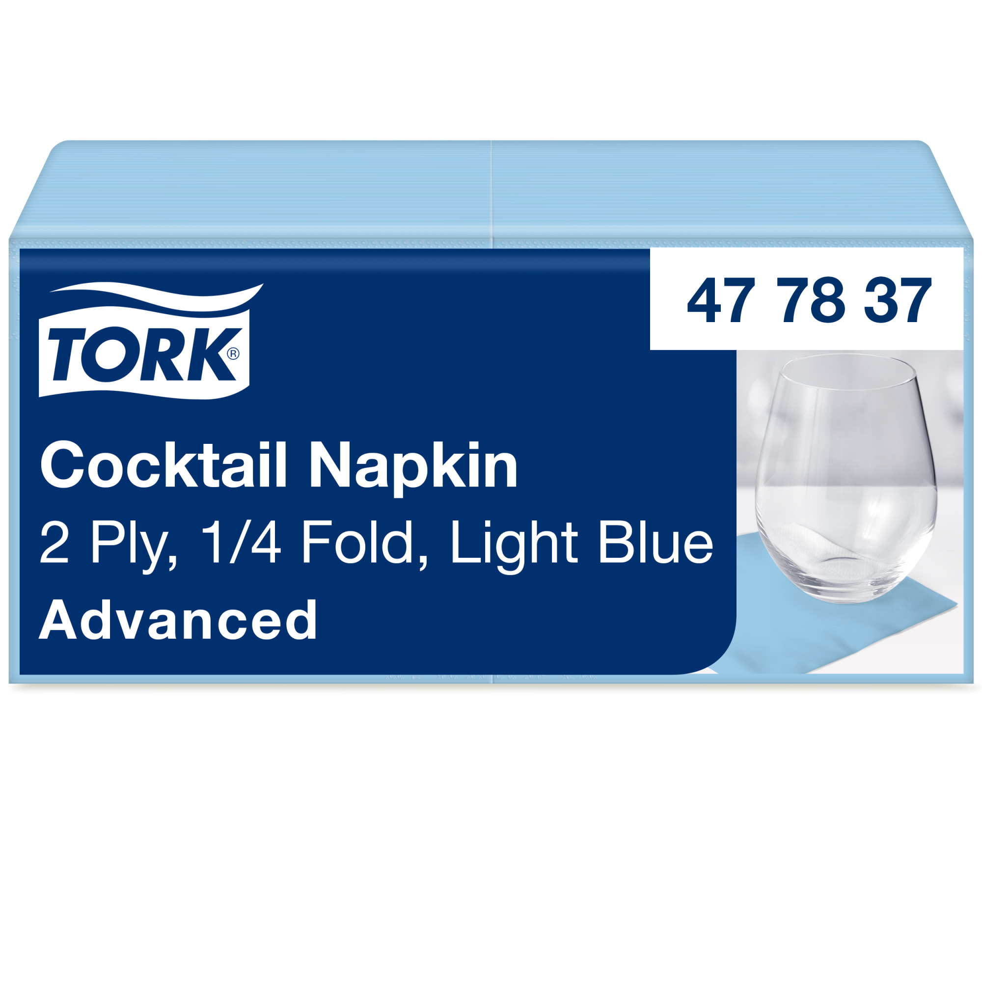 Tork Light Blue Cocktail Napkin