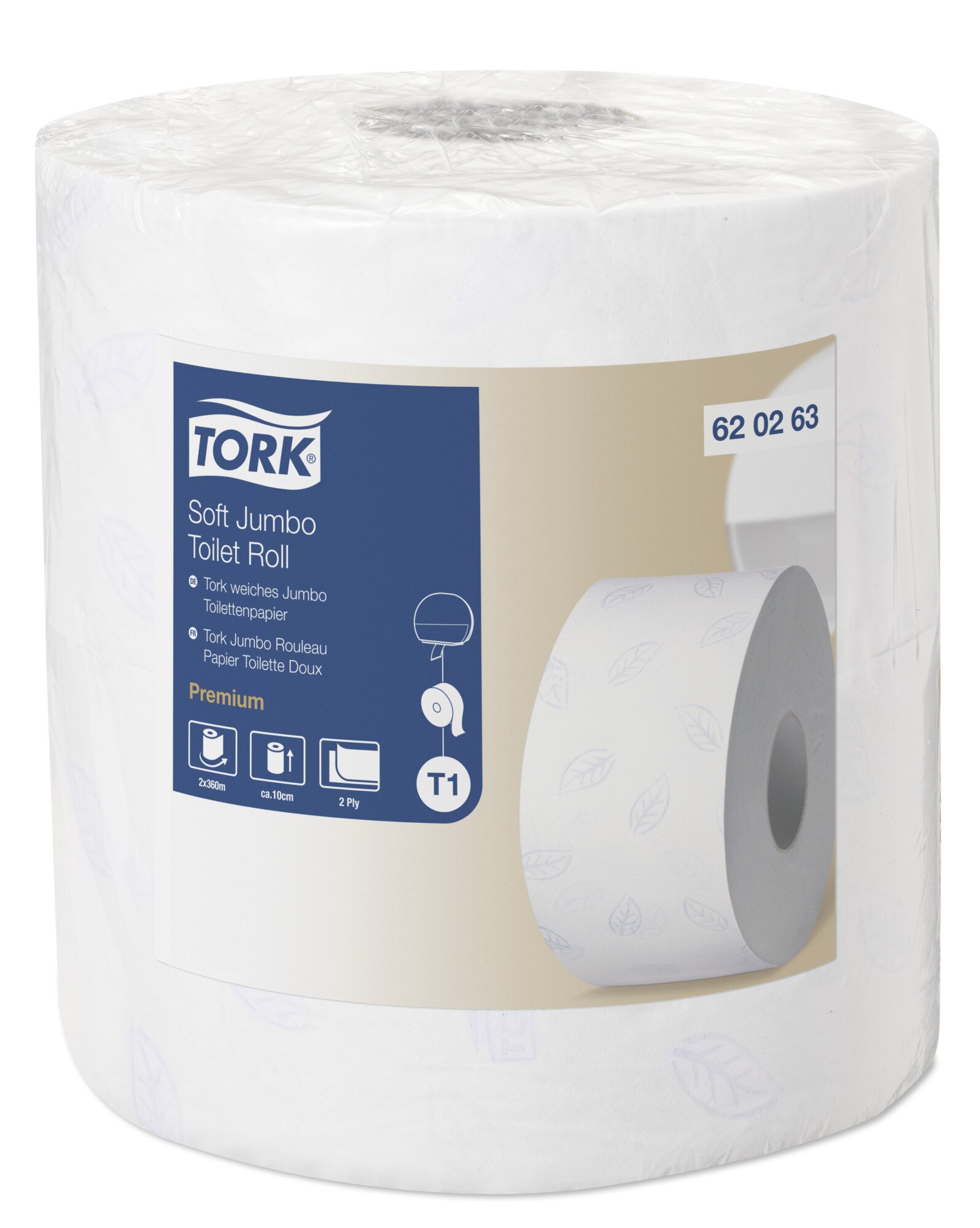 Tork T1 Jumbo Toilet Roll, 2-Ply, 1700 Sheets, Pack Of 6