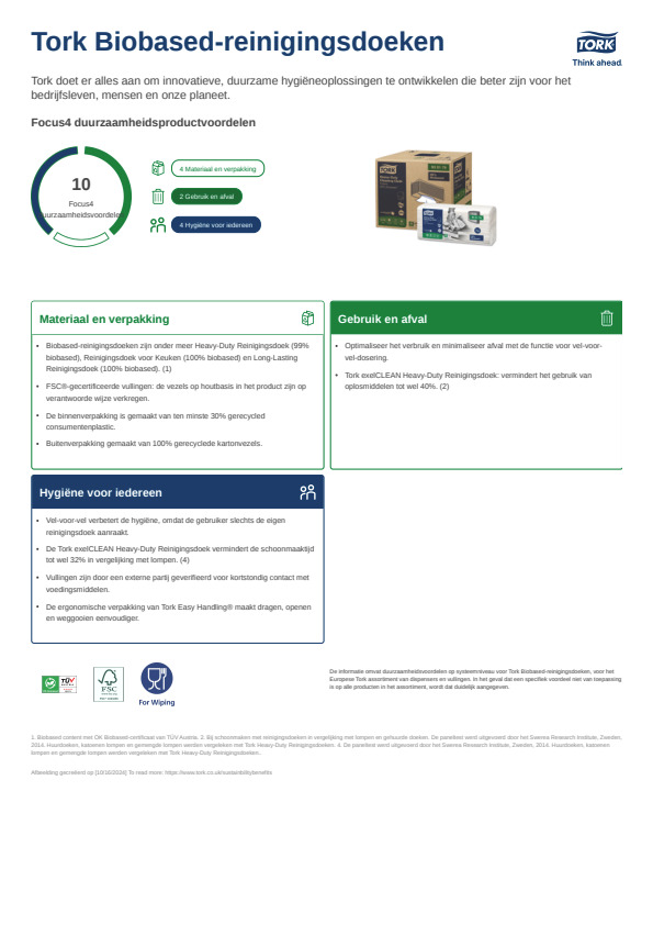 Productgegevensblad duurzaamheid