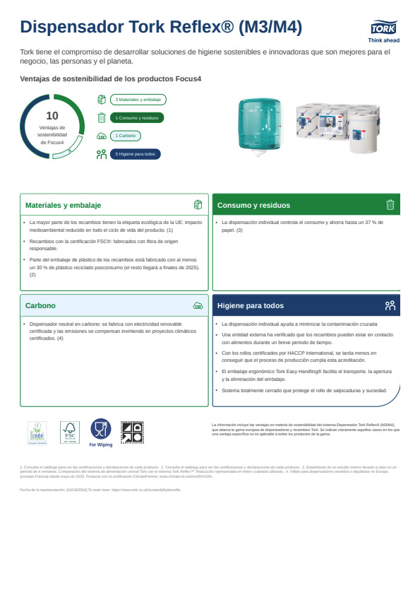 Ficha técnica de producto sostenibilidad