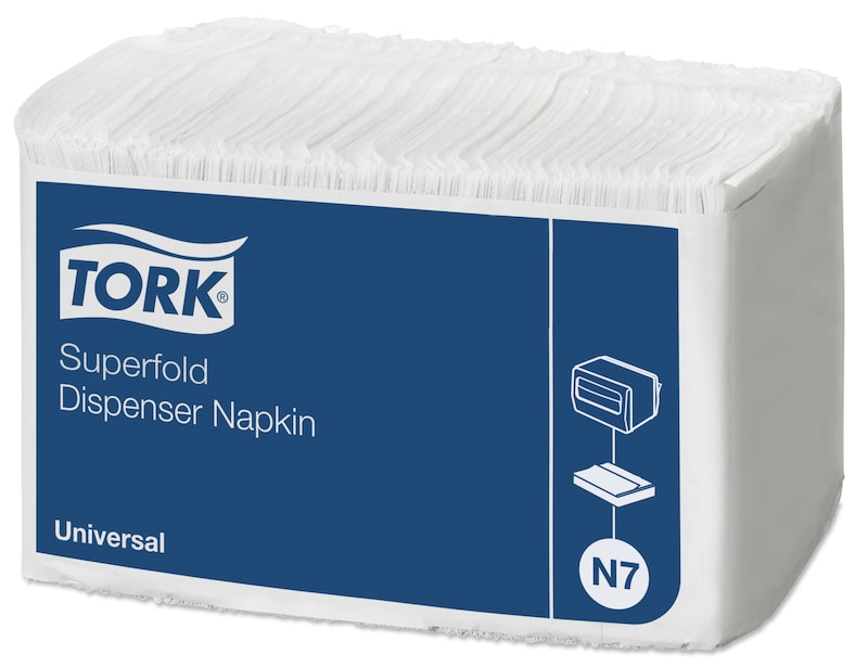 Tork White Superfold Dispenser Napkin