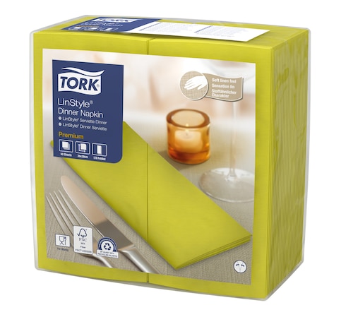 Tork Premium LinStyle® Tovagliolo Dinner pistacchio (piegato in 8)