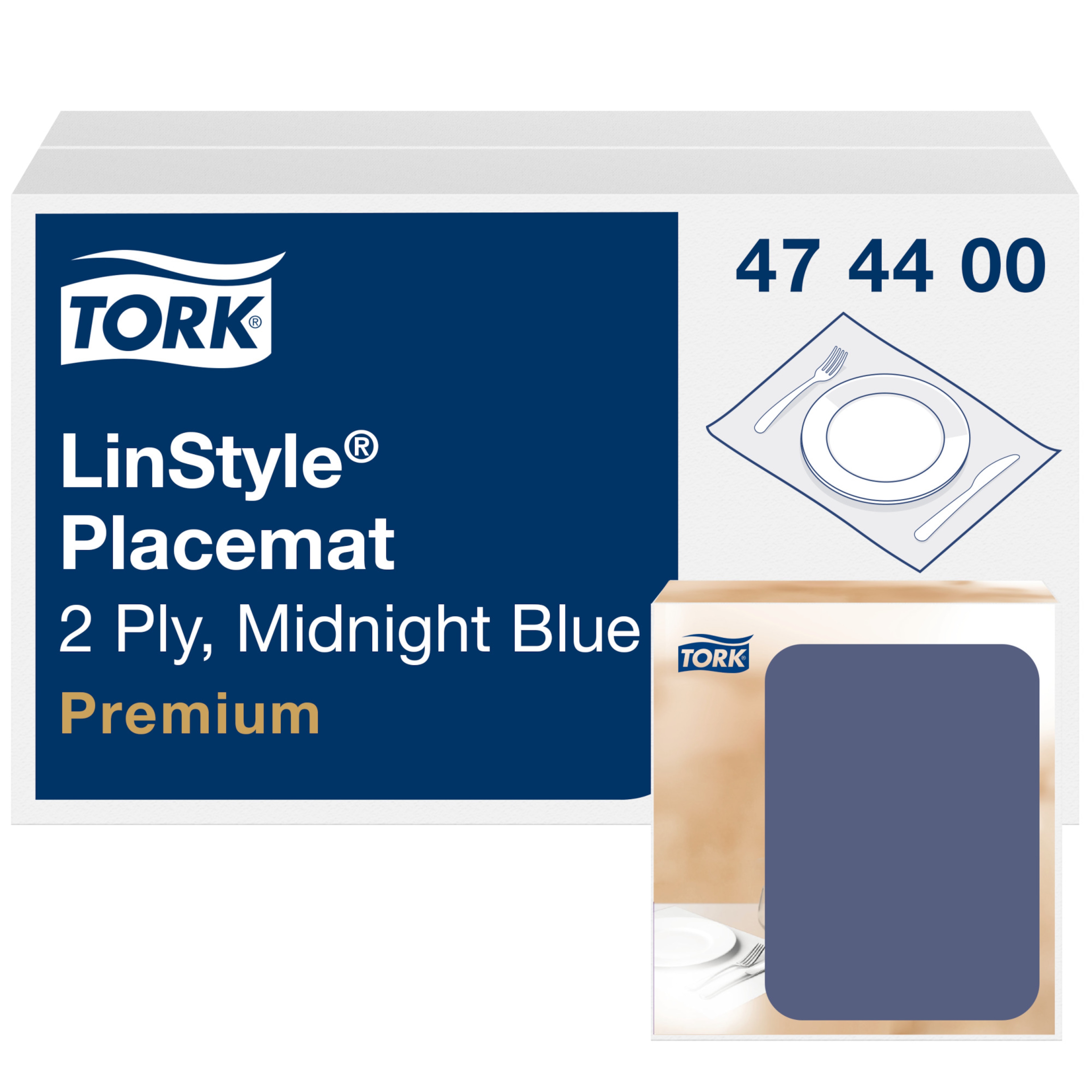 Tork Premium LinStyle® Set de table, Bleu marine