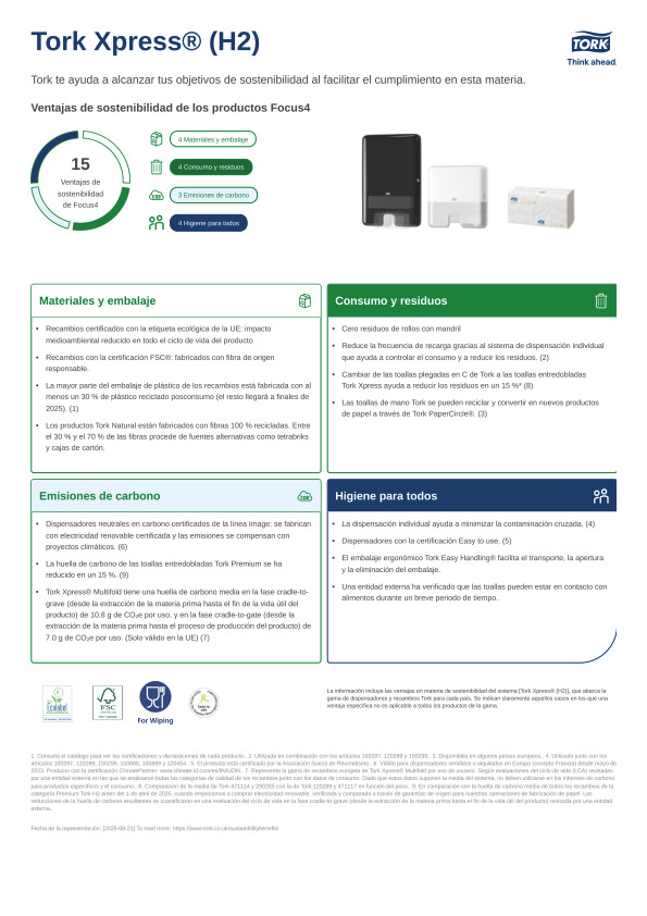 Ficha técnica de producto sostenibilidad