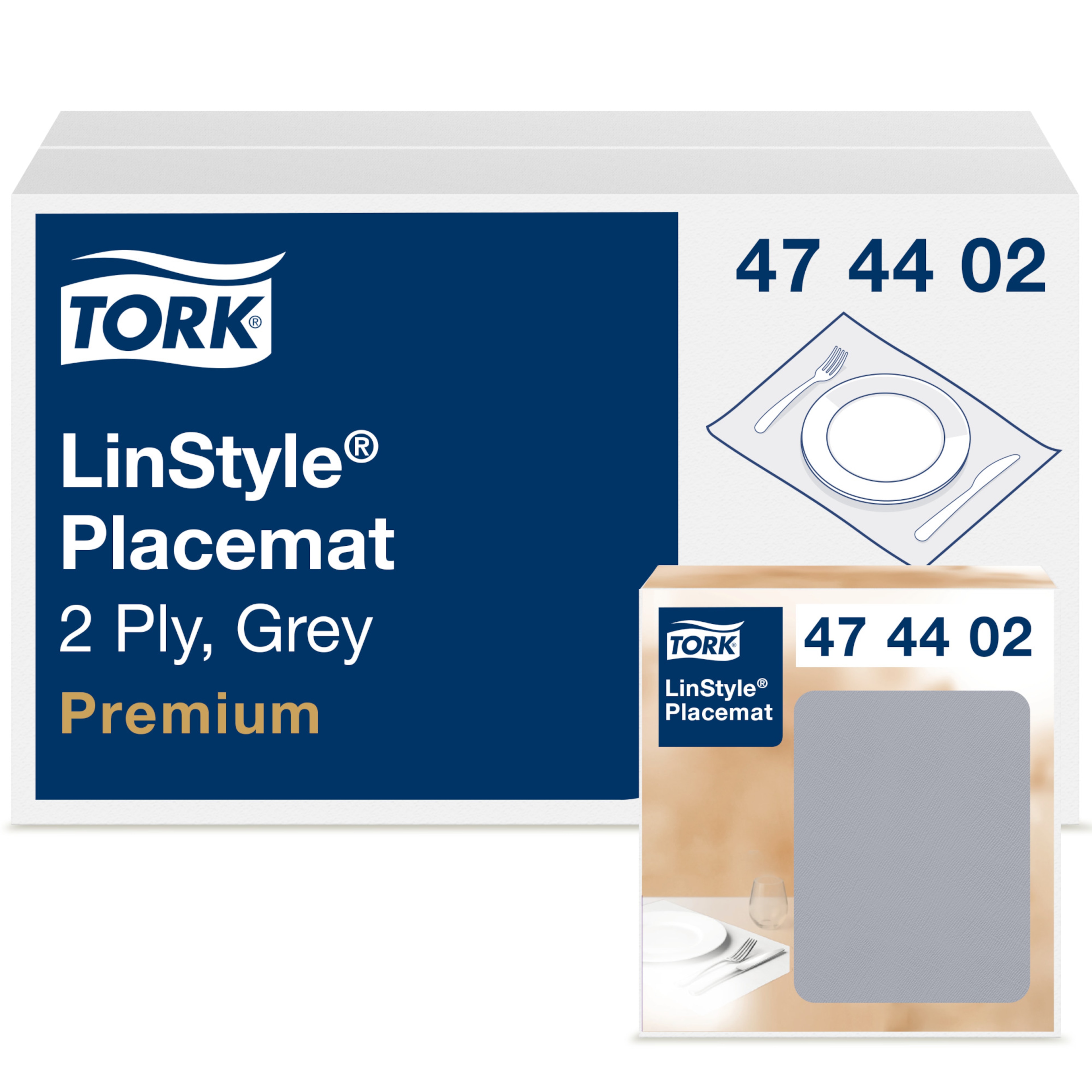 Tork Premium LinStyle® Set de table, Gris