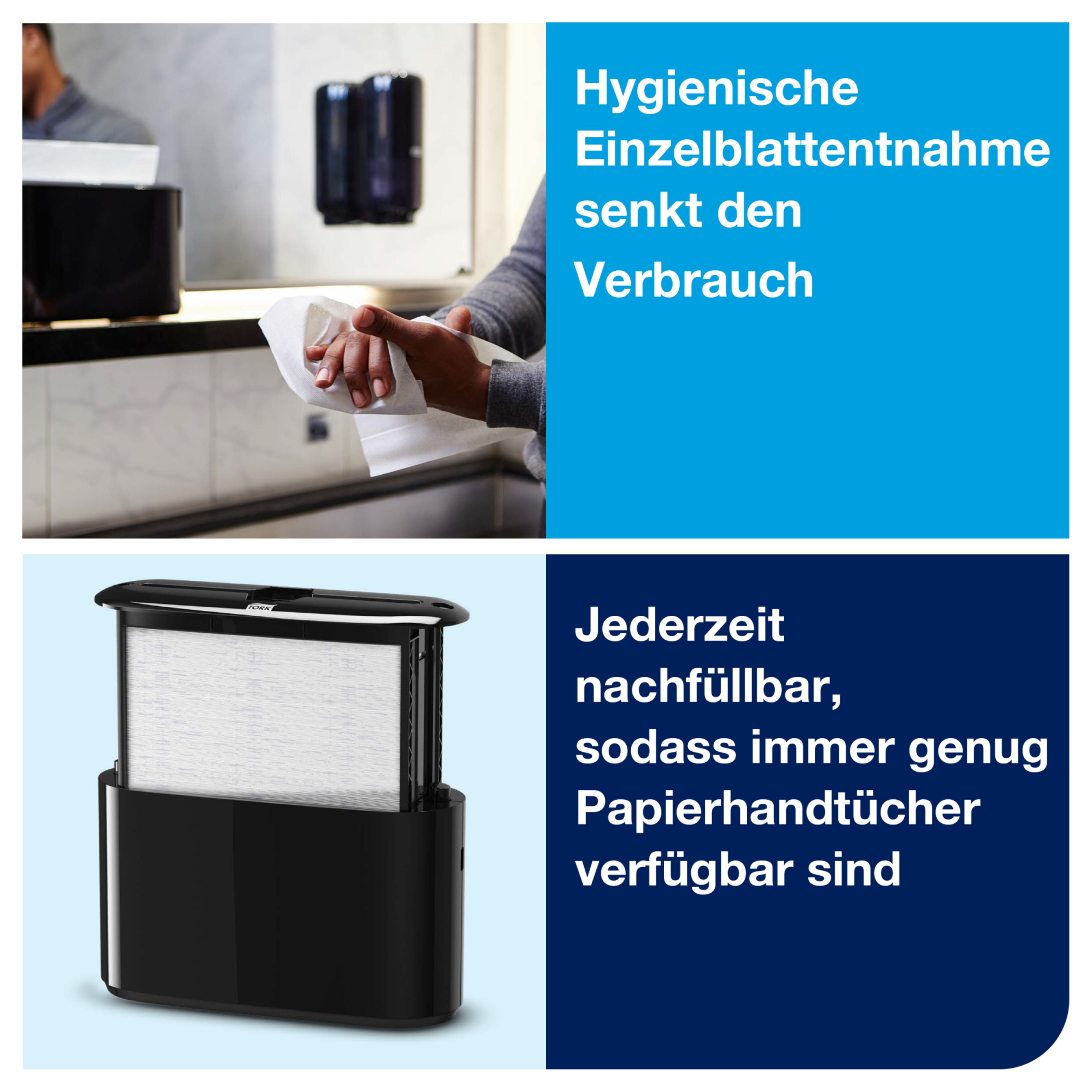 Tork Xpress® Spender für Multifold-Handtücher Schwarz H2