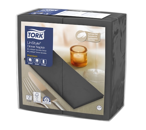 Tork Premium Linstyle® Antracitgrå Middagsserviet 1/8 foldet