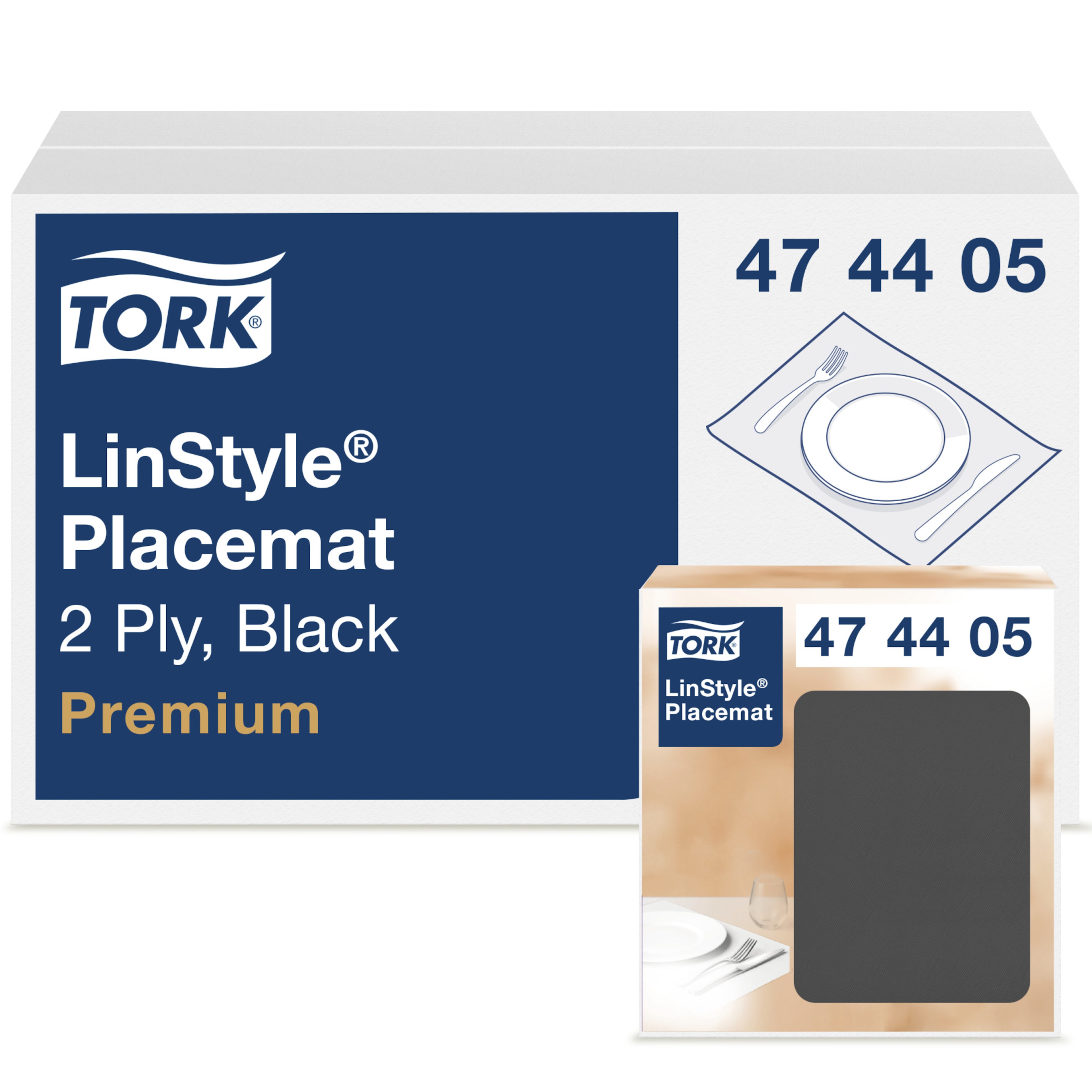 Tork Premium LinStyle® Set de table, Noir