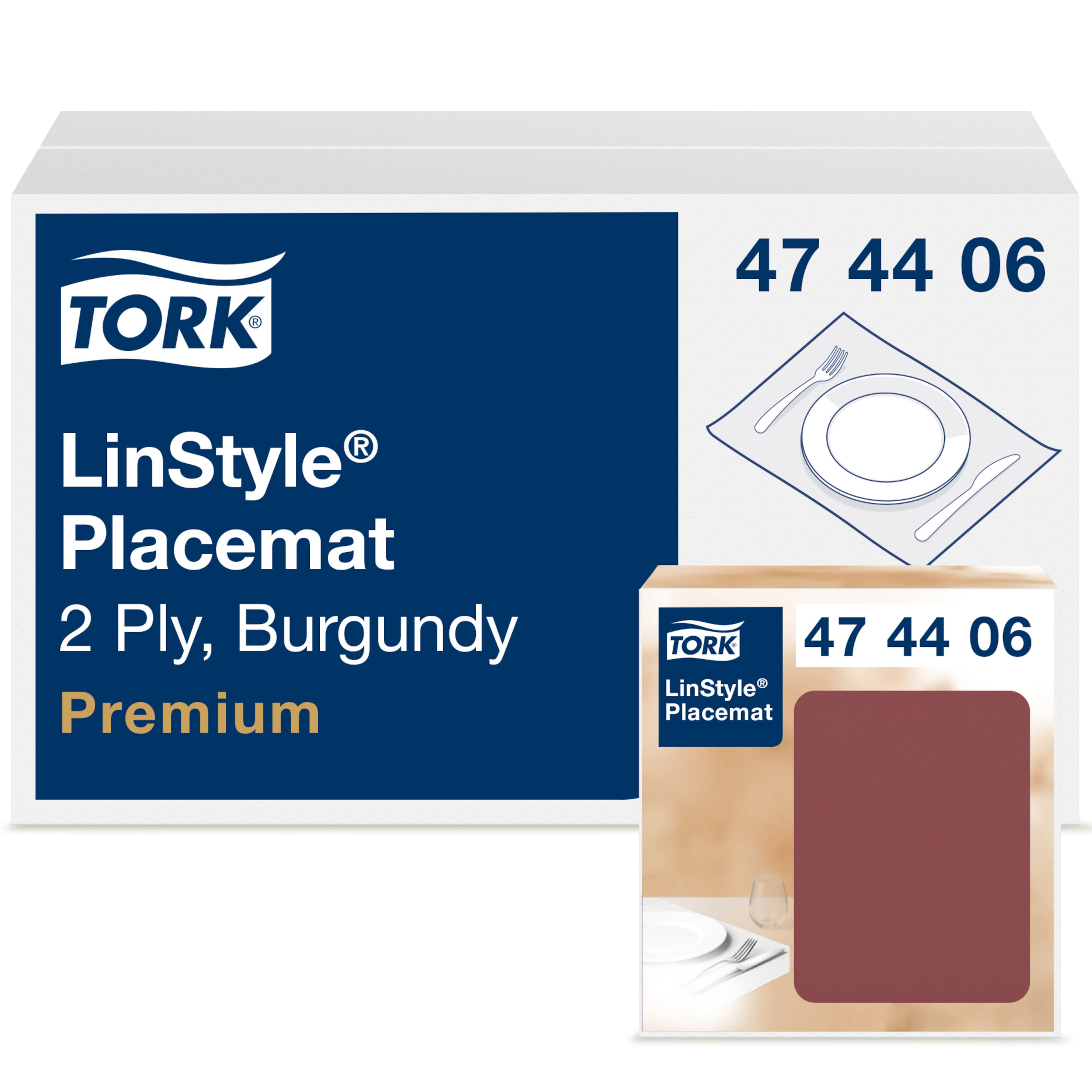 Tork Premium LinStyle® Set de table, Bordeaux