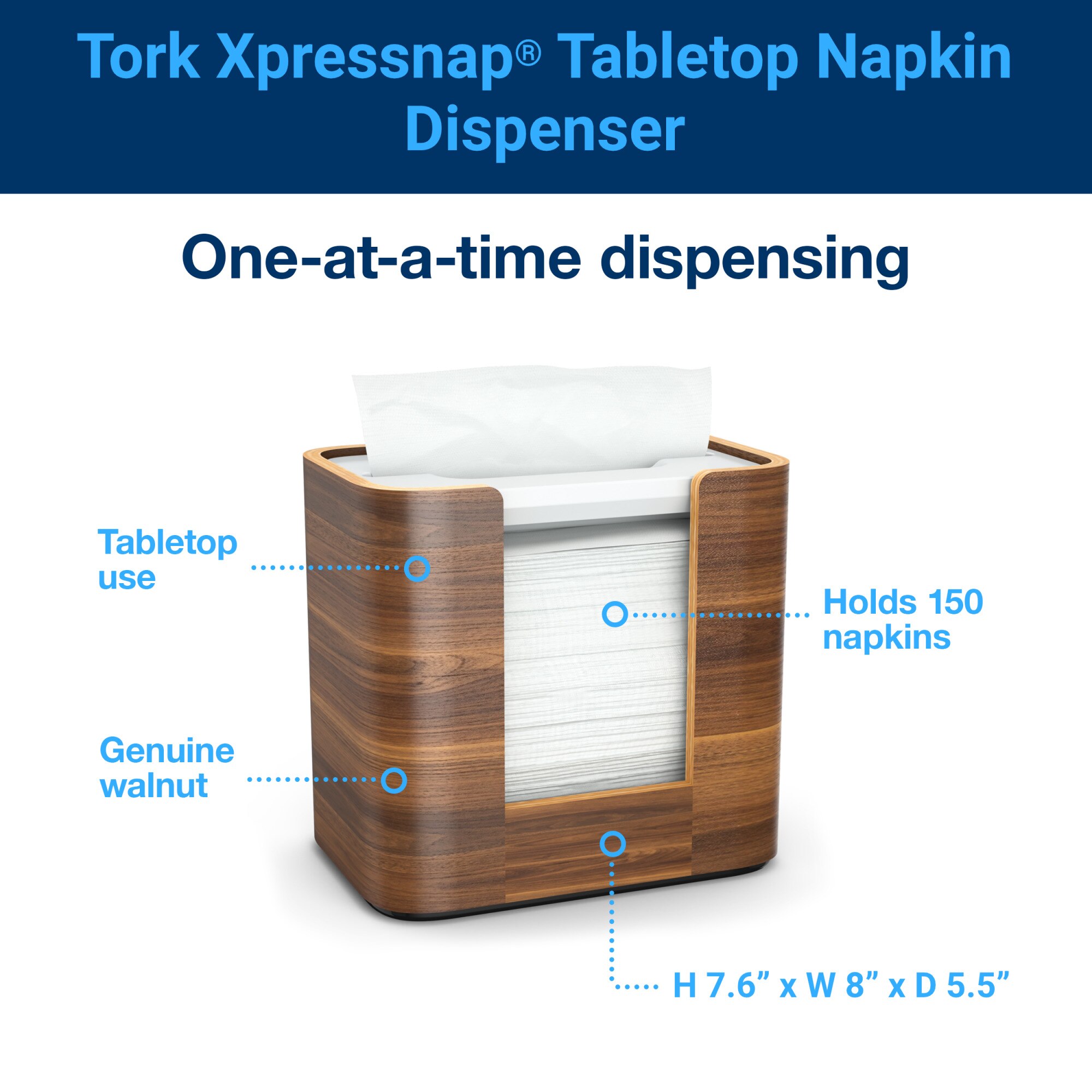 Tork Xpressnap® Tabletop Napkin Dispenser Walnut N4