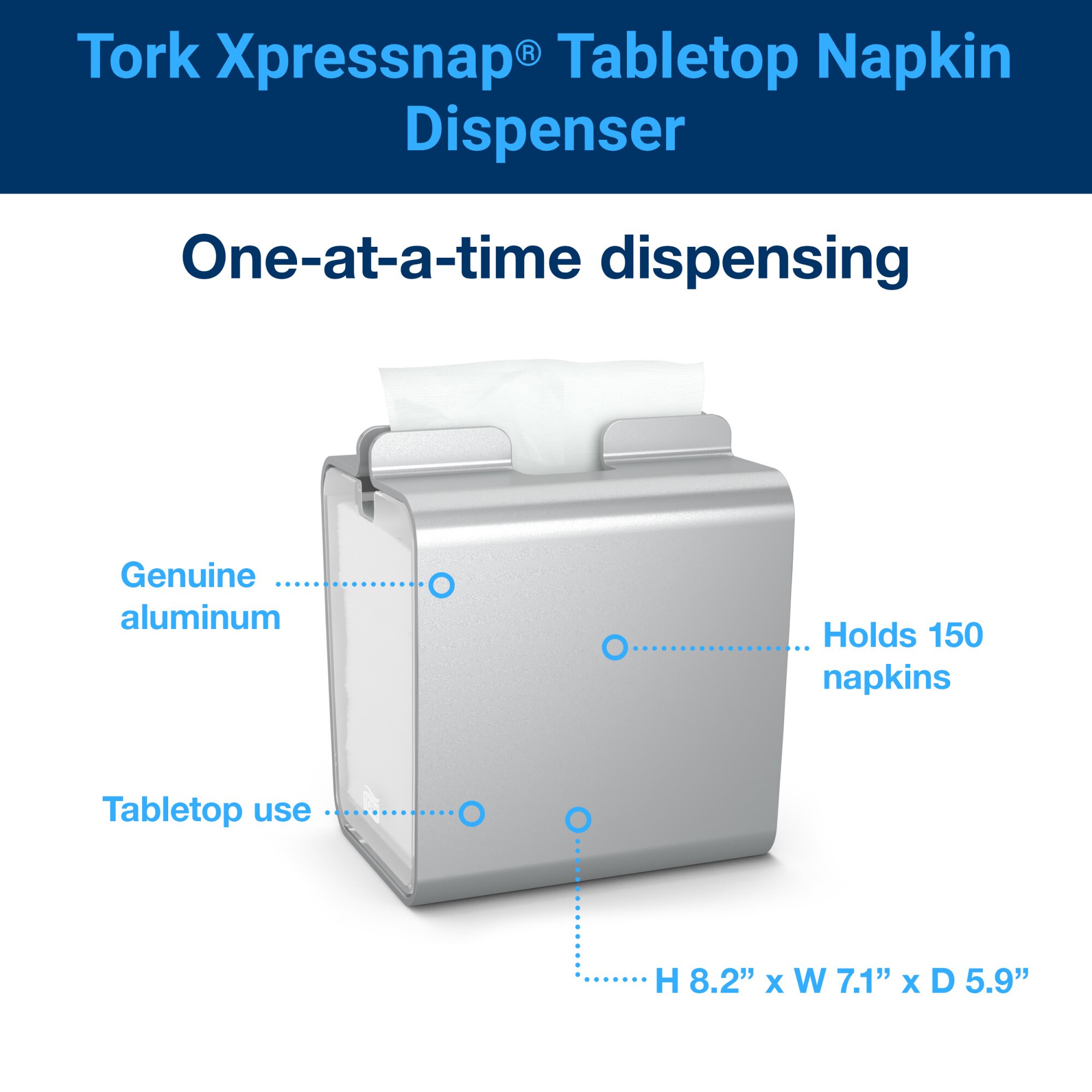 Tork Xpressnap® Tabletop Napkin Dispenser Aluminum N4