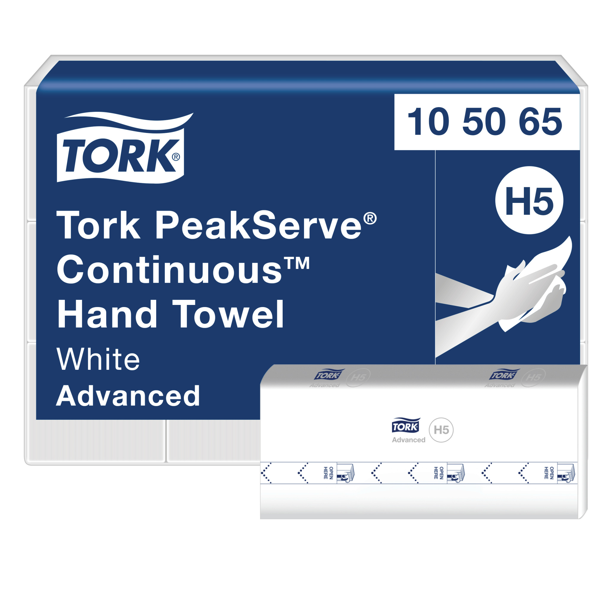 Serviettes à mains Tork PeakServe® Continuous™ Blanc H5