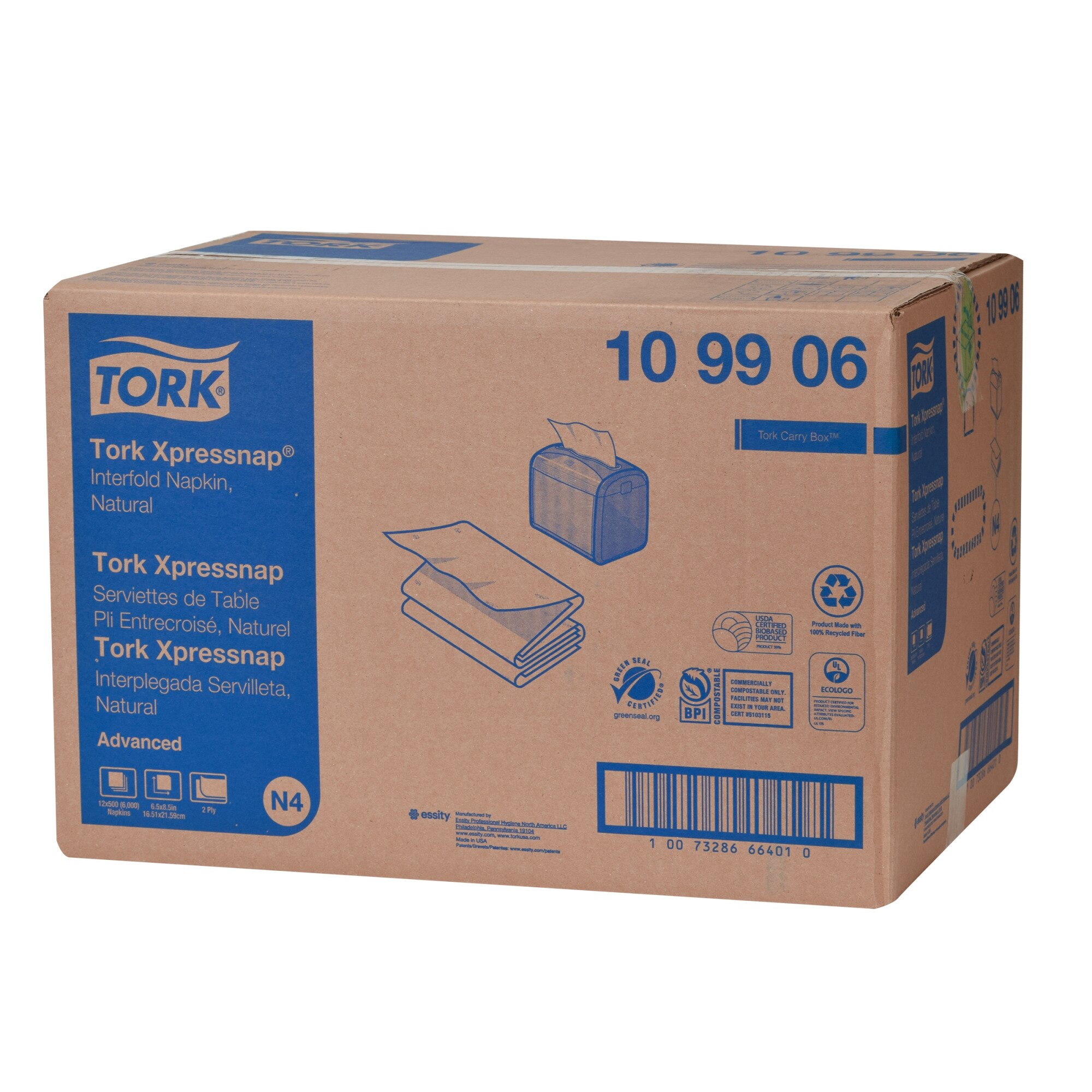 Tork Xpressnap® White Dispenser Napkin N4