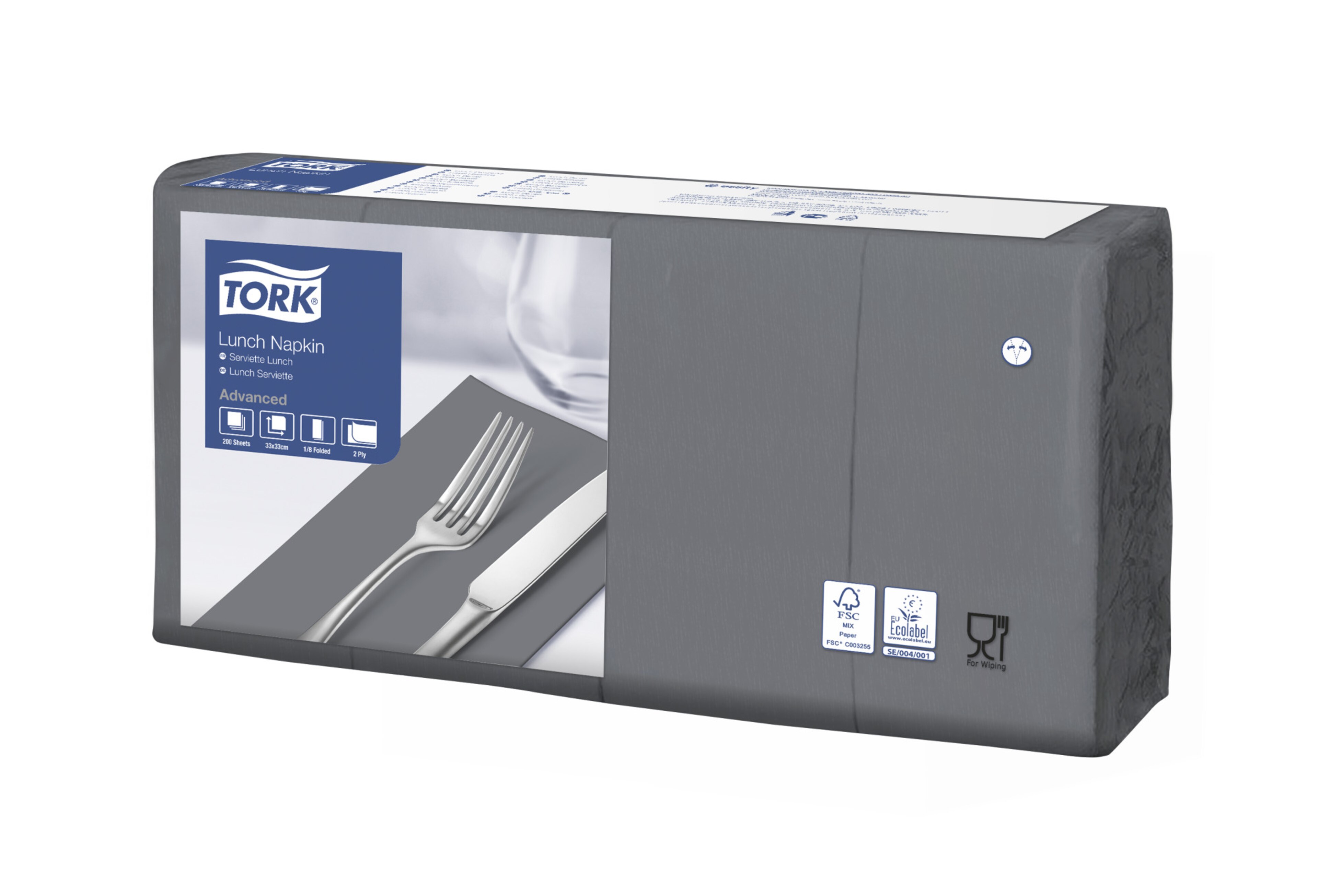 «Tork» antracīta krāsas pusdienu salvete, ar 1/8 locījumu