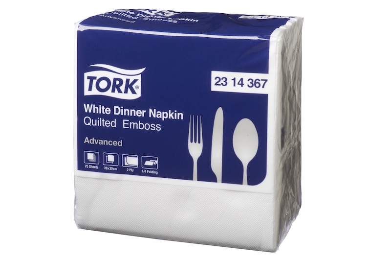 Tork Quilted White Dinner Napkin
