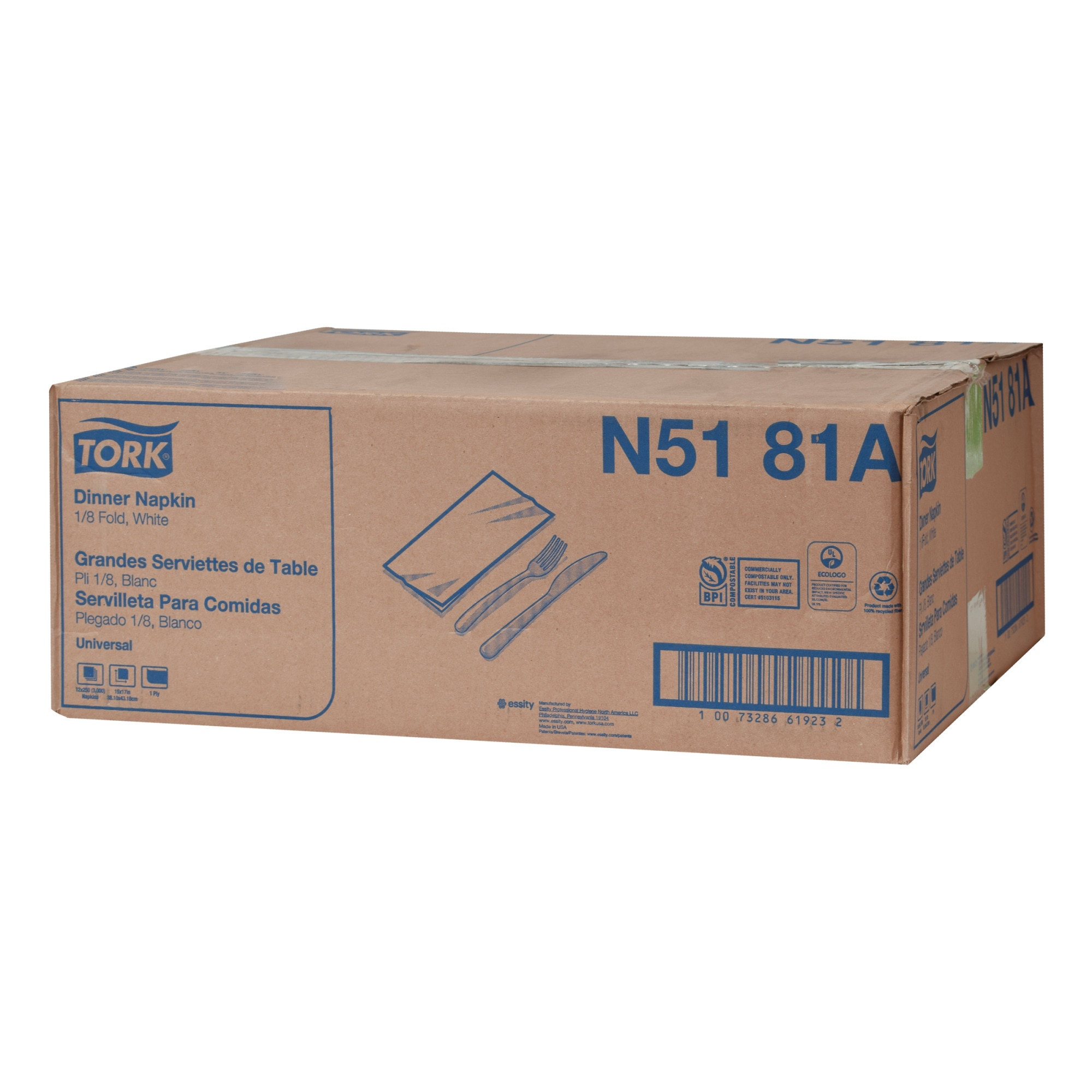 Tork White Dinner Napkin