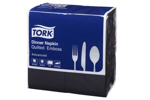 Tork Quilted Black Dinner Napkin