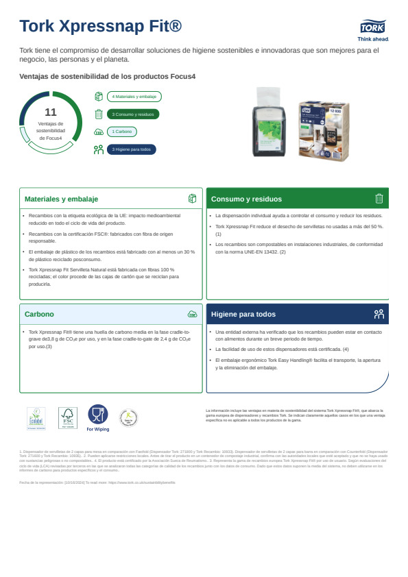 Ficha técnica de producto sostenibilidad