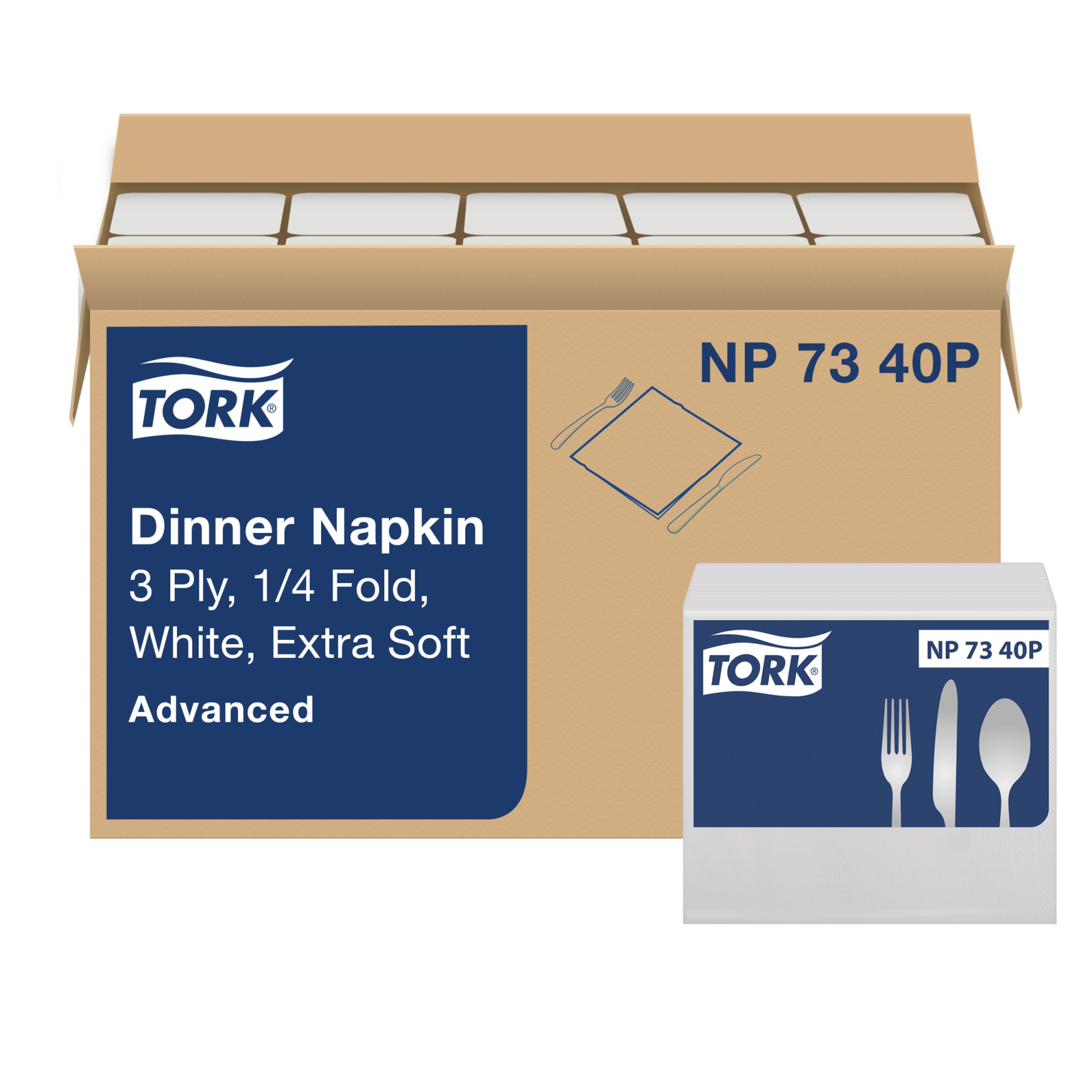 Tork White Extra Soft Dinner Napkin