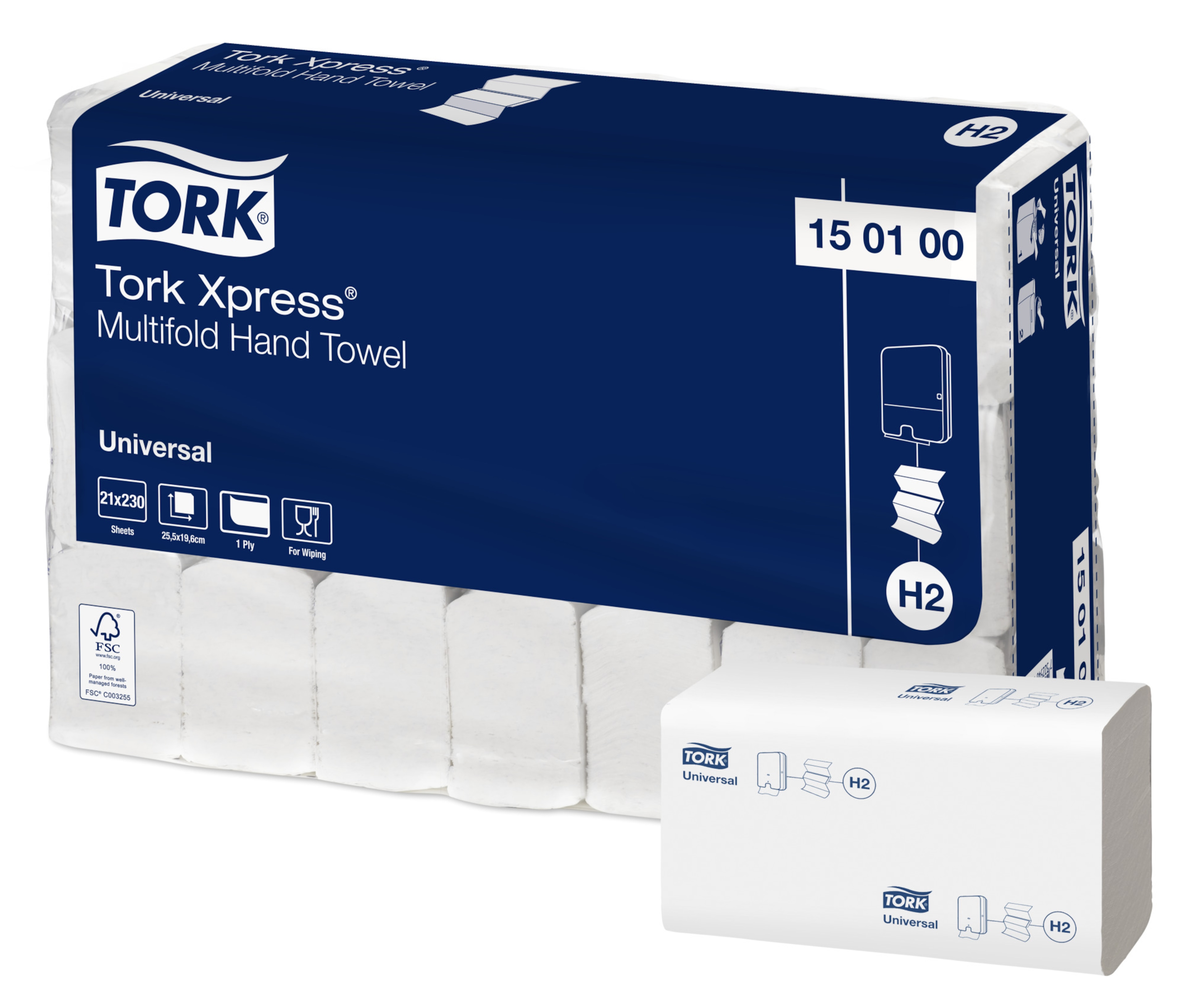 Tork Xpress® Multifold valged käterätikud H2