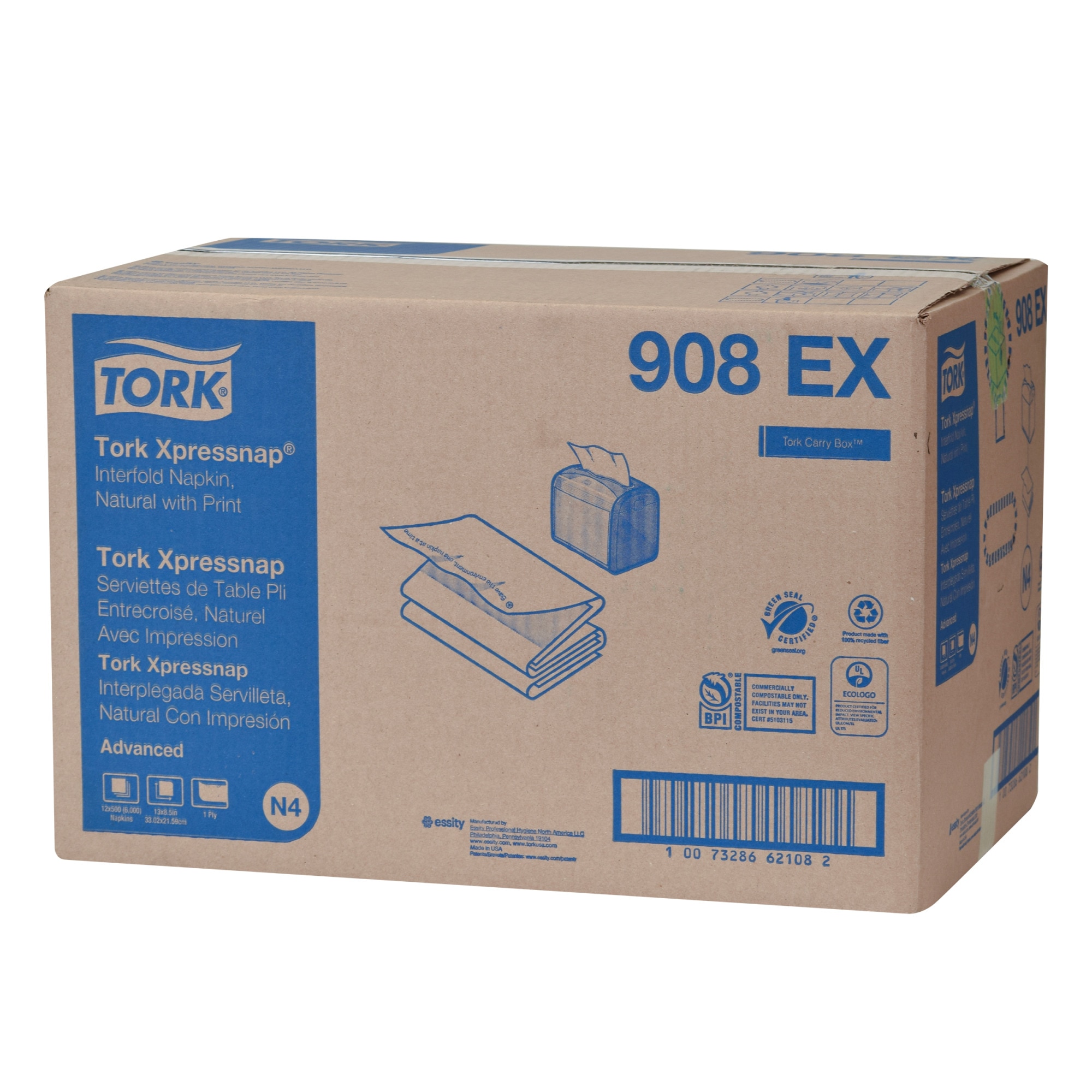 Tork Xpressnap® Natural Environmental Print Dispenser Napkin N4