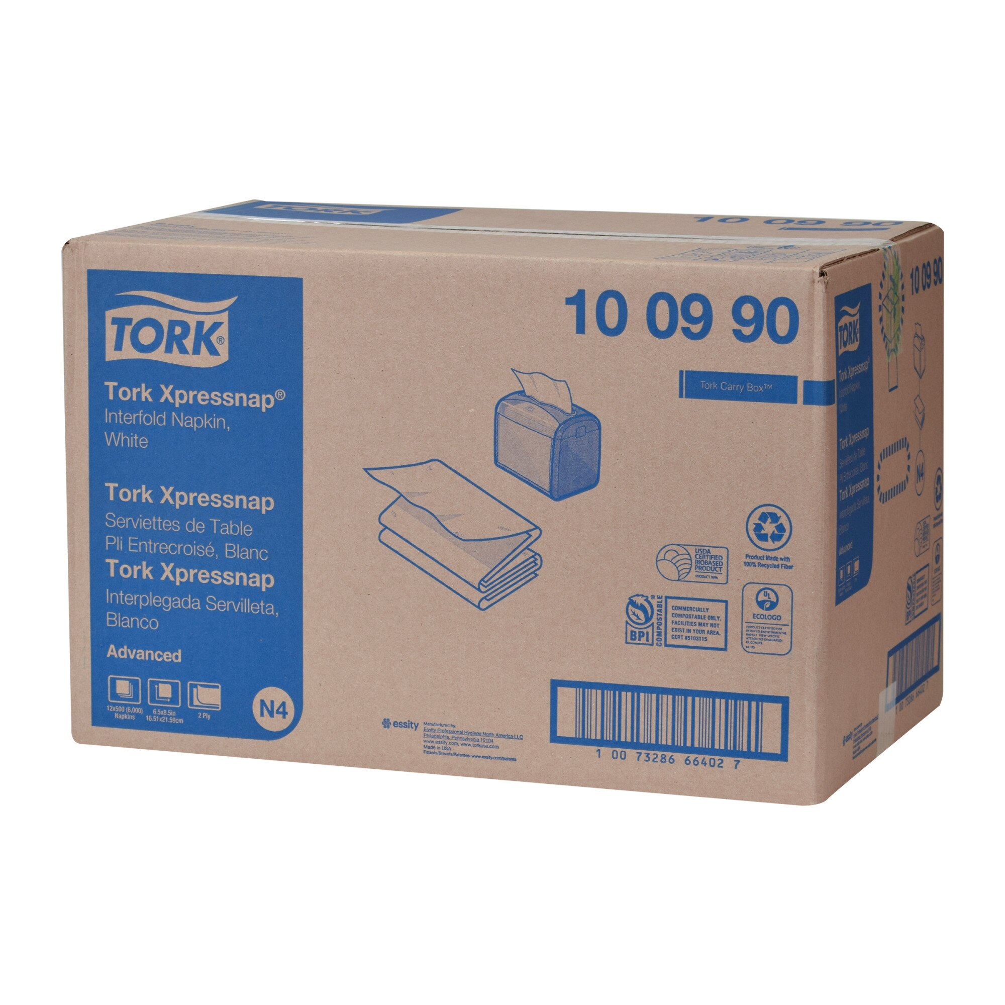 Tork Xpressnap® White Dispenser Napkin N4