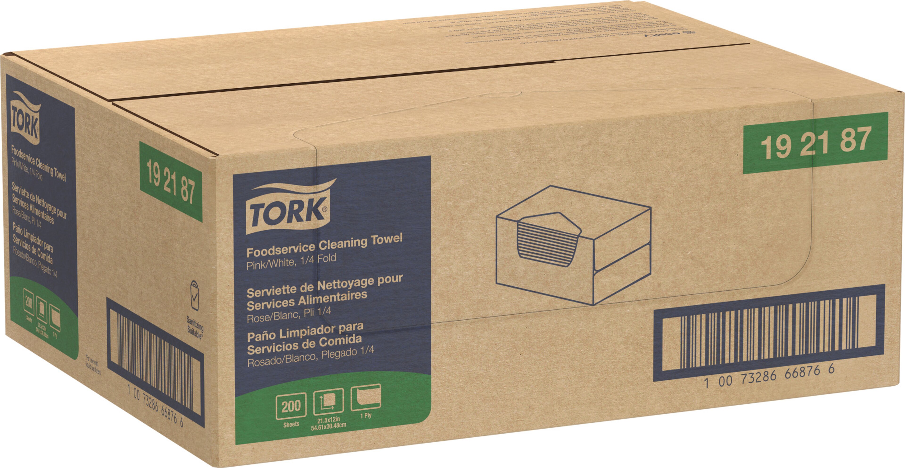 Tork Foodservice Cleaning Towel Pink and White