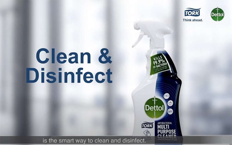 Image of a Tork and Dettol Multipurpose cleaner
