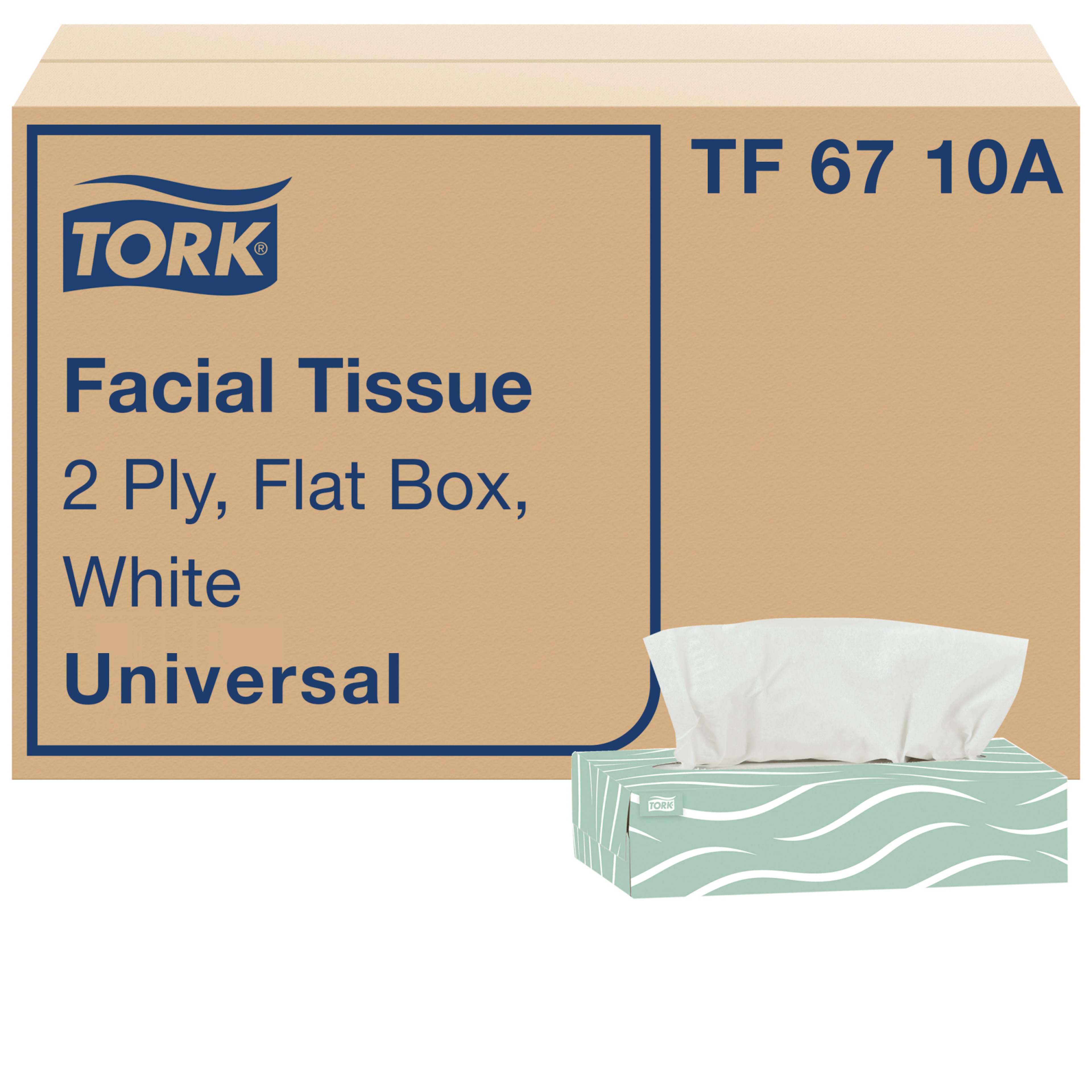 Tork Universal Facial Tissue Flat Box White