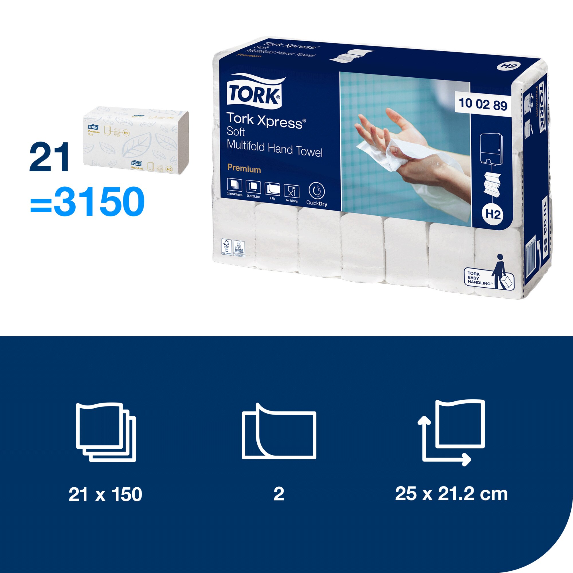 Tork Xpress® Z Katlı Havlular Beyaz H2