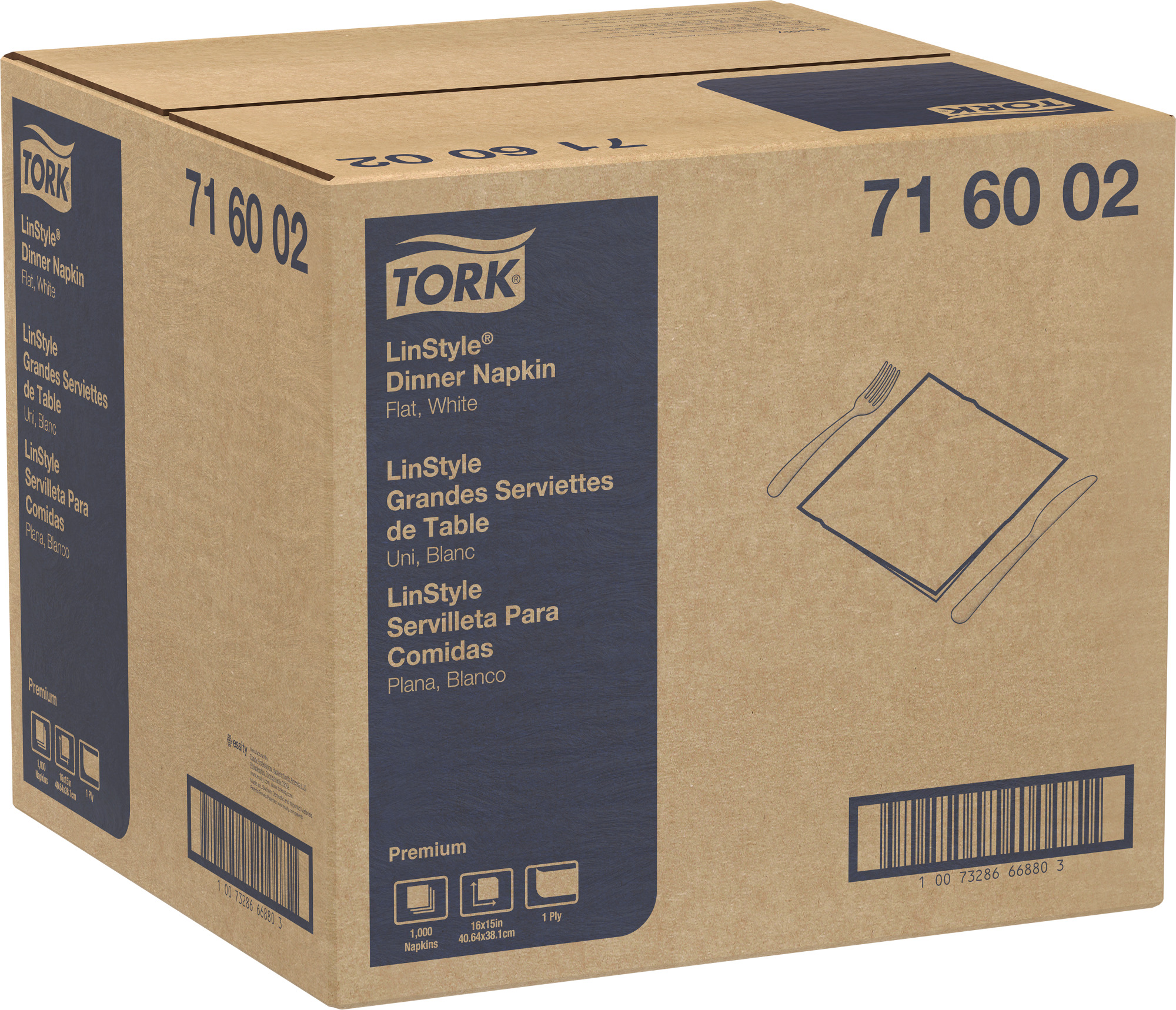 Serviette Dinner Tork LinStyle®, paquet plat