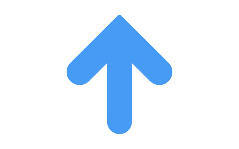 A blue arrow pointing upwards