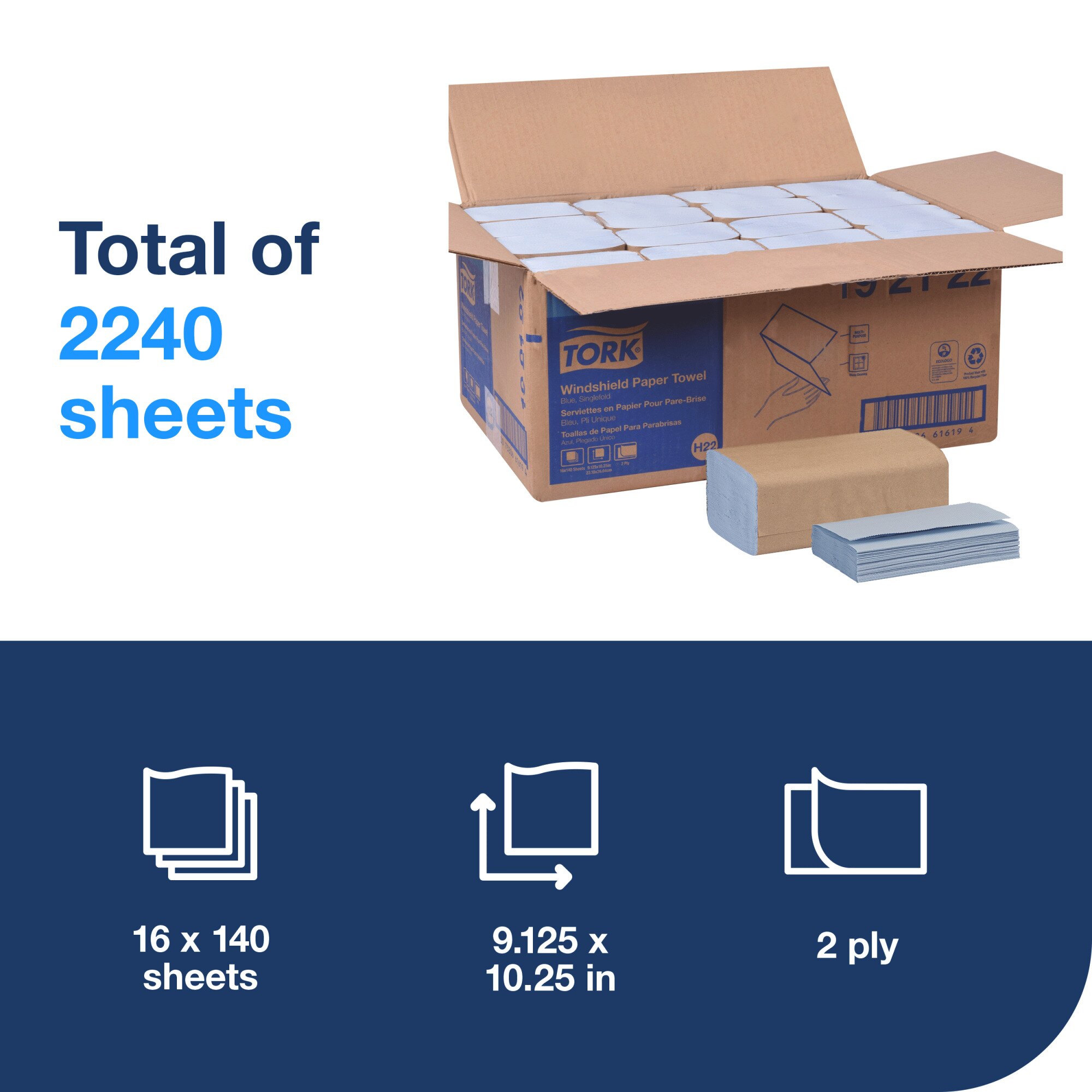 【新品未開封】NEE winter Towel Tork Folded Windshield Paper Towel Blue H22