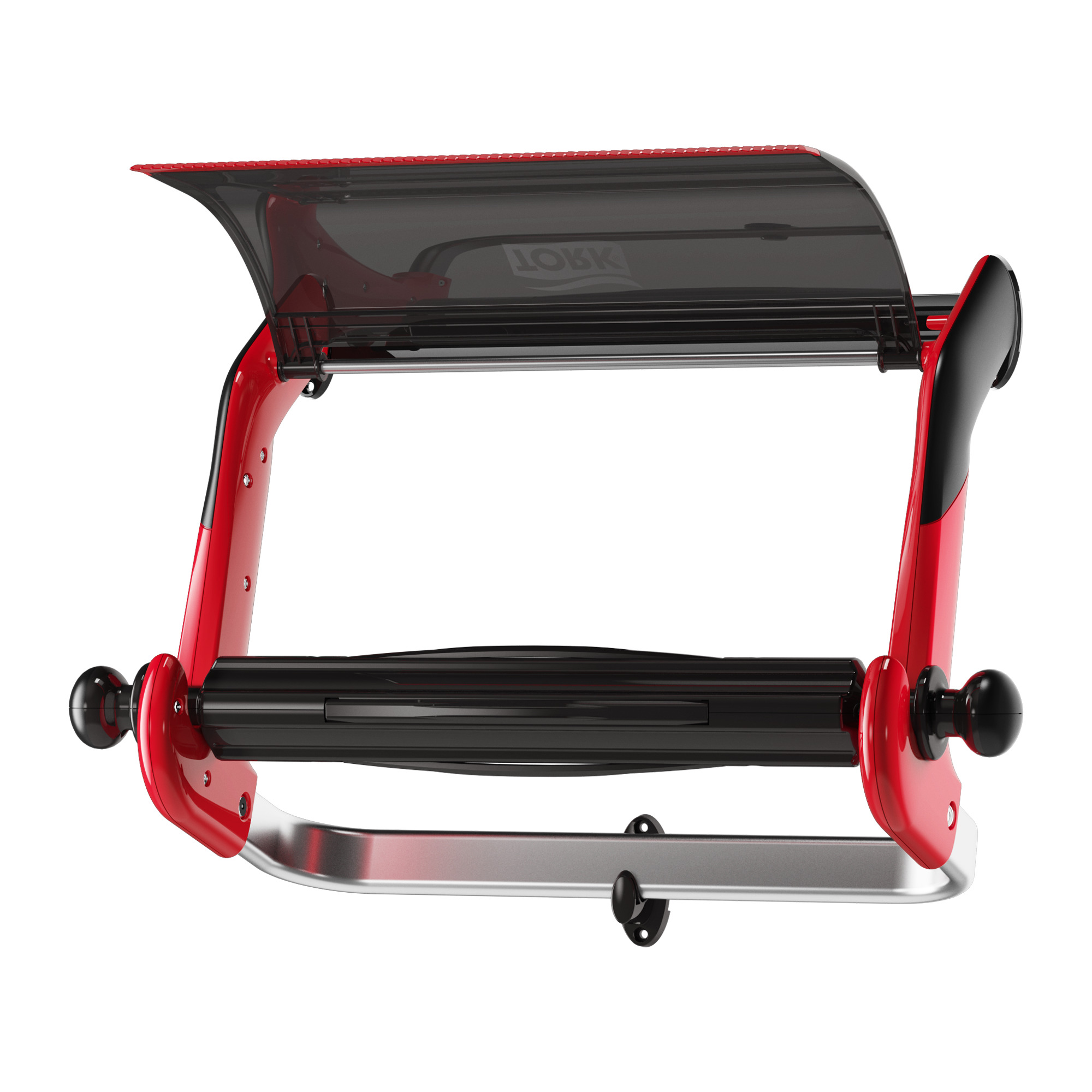 Distributeur de chiffons en rouleau Tork fixé au mur, rouleau géant, Rouge, W1