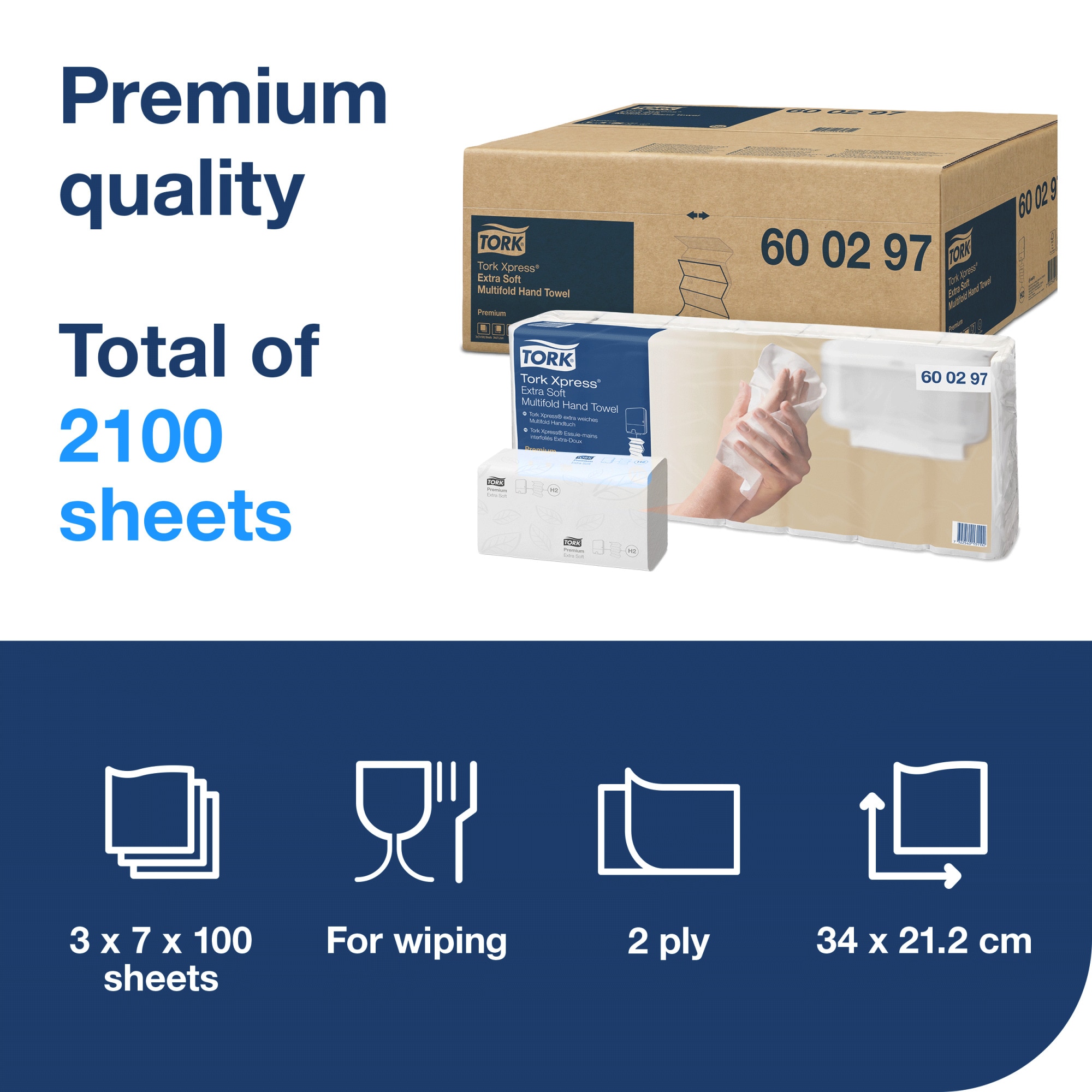 Tork Xpress® Multifold Hand Towels White H2