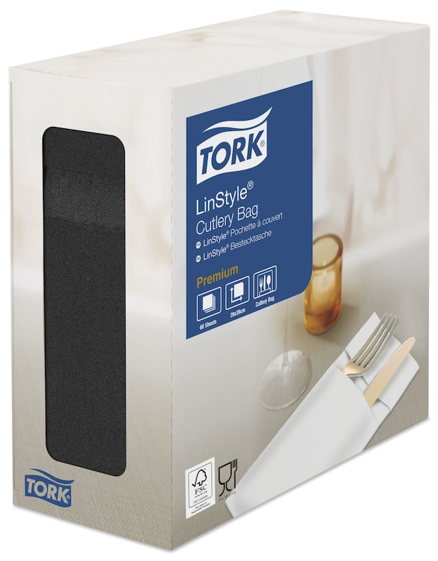 Tork Premium LinStyle® must söögiriistade tasku salvrätik