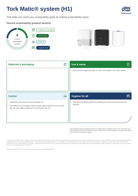 Sustainability Product Sheet